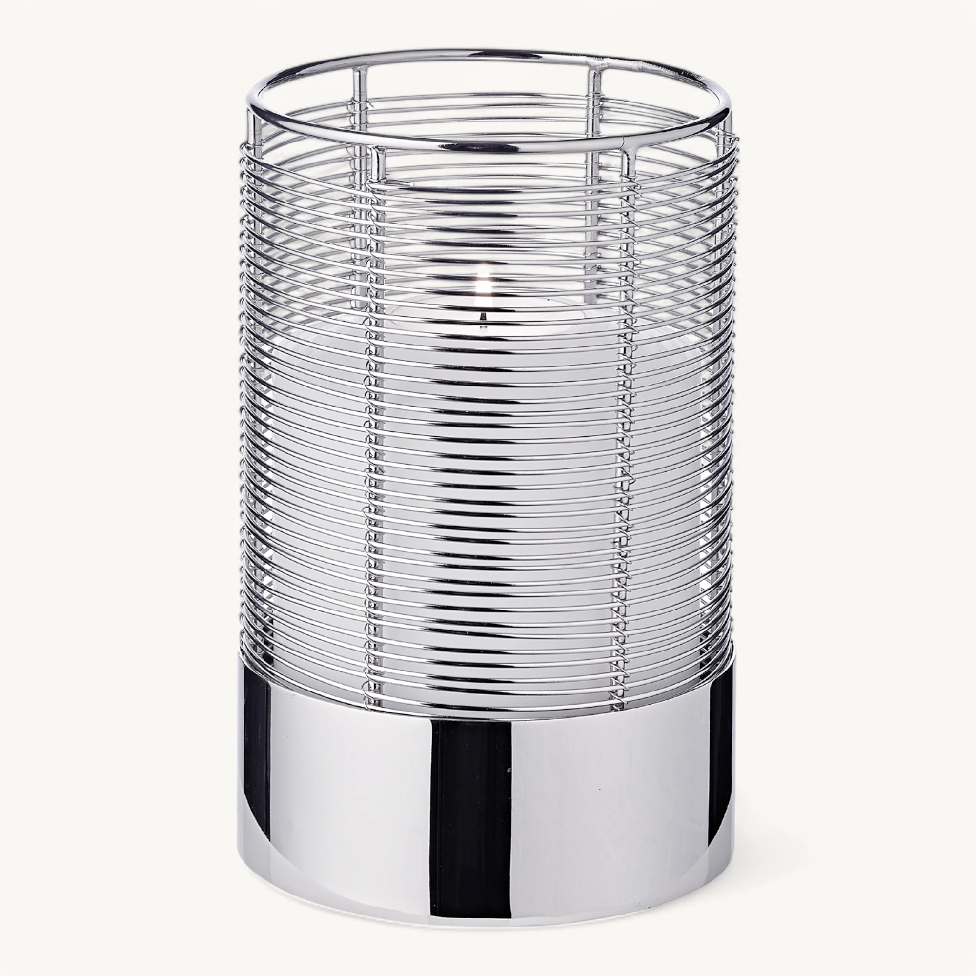 SALE Windlicht Kampen (Höhe 22 cm), vernickelter Edelstahl
