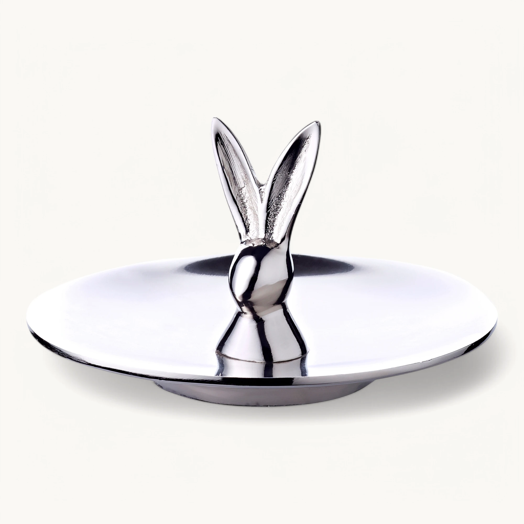 Keksschale Hase Louis (Durchmesser 15 cm, Höhe 9 cm), Aluminium vernickelt