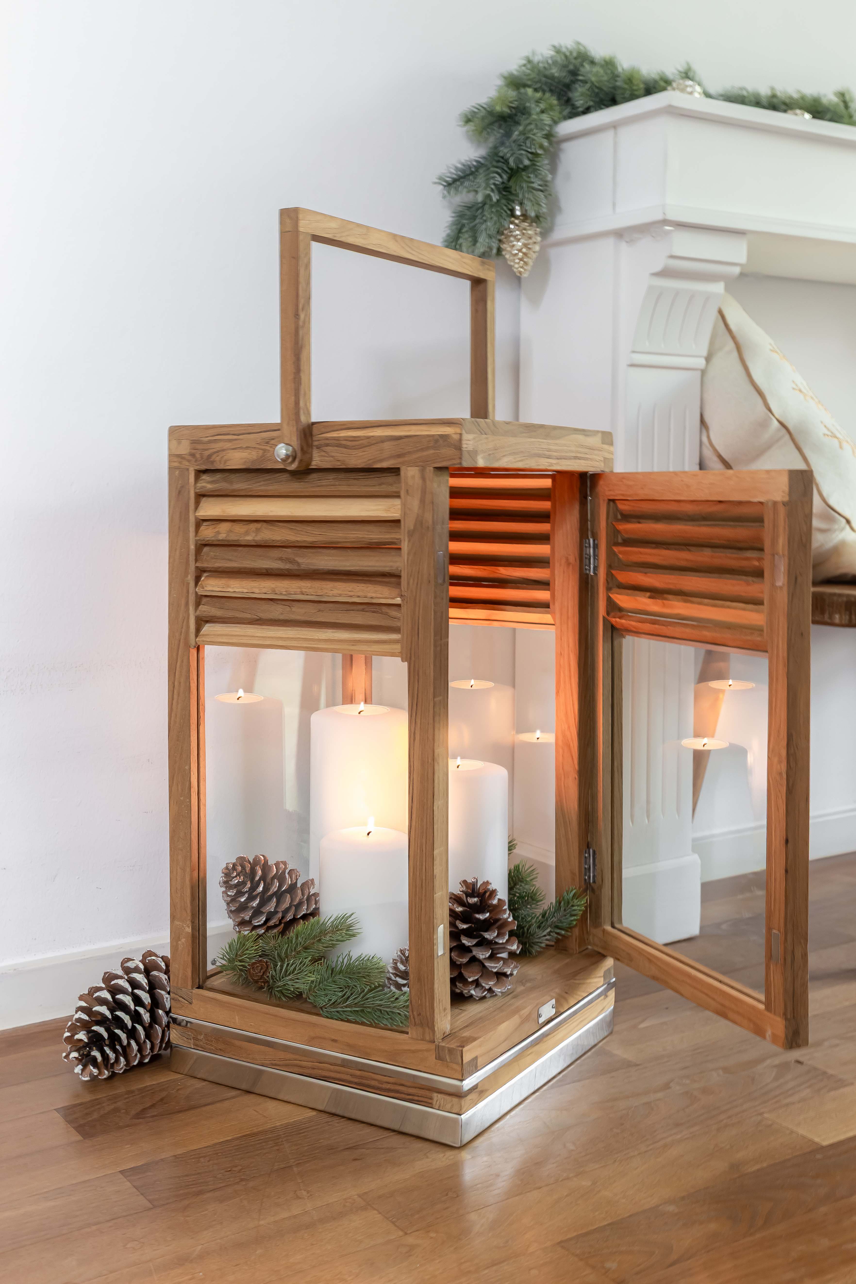 SALE Dauerkerze Cornelius Pine (Höhe 15 cm, ø 12 cm), weiß, Teelichthalter hitzebeständig 90°