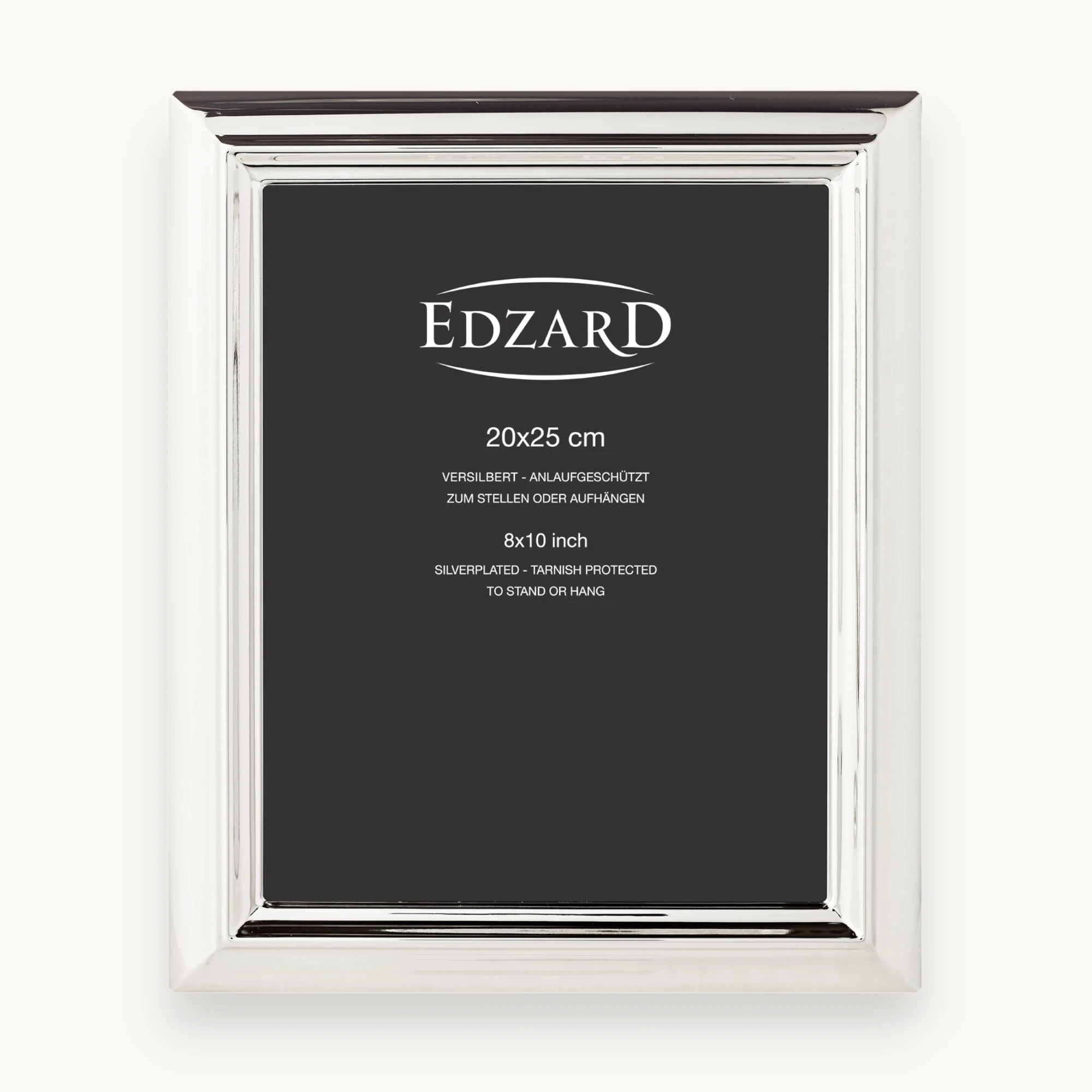 2. Wahl Bilderrahmen Florenz (20x25 cm), edel versilbert, anlaufgeschützt, 2 Aufhänger