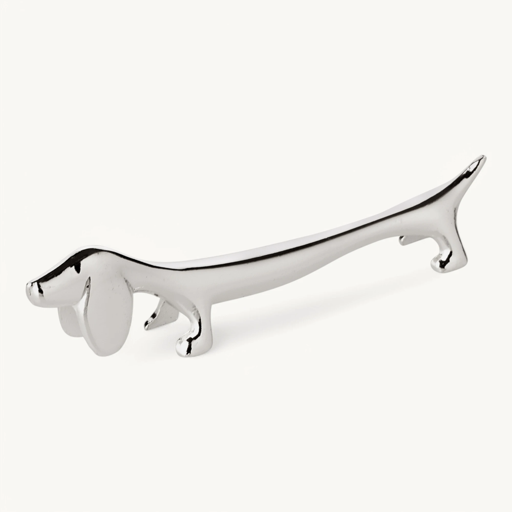 6er Set Messerbank Messerbänkchen Hund / Dackel, edel versilbert, anlaufgeschützt, Länge 9 cm