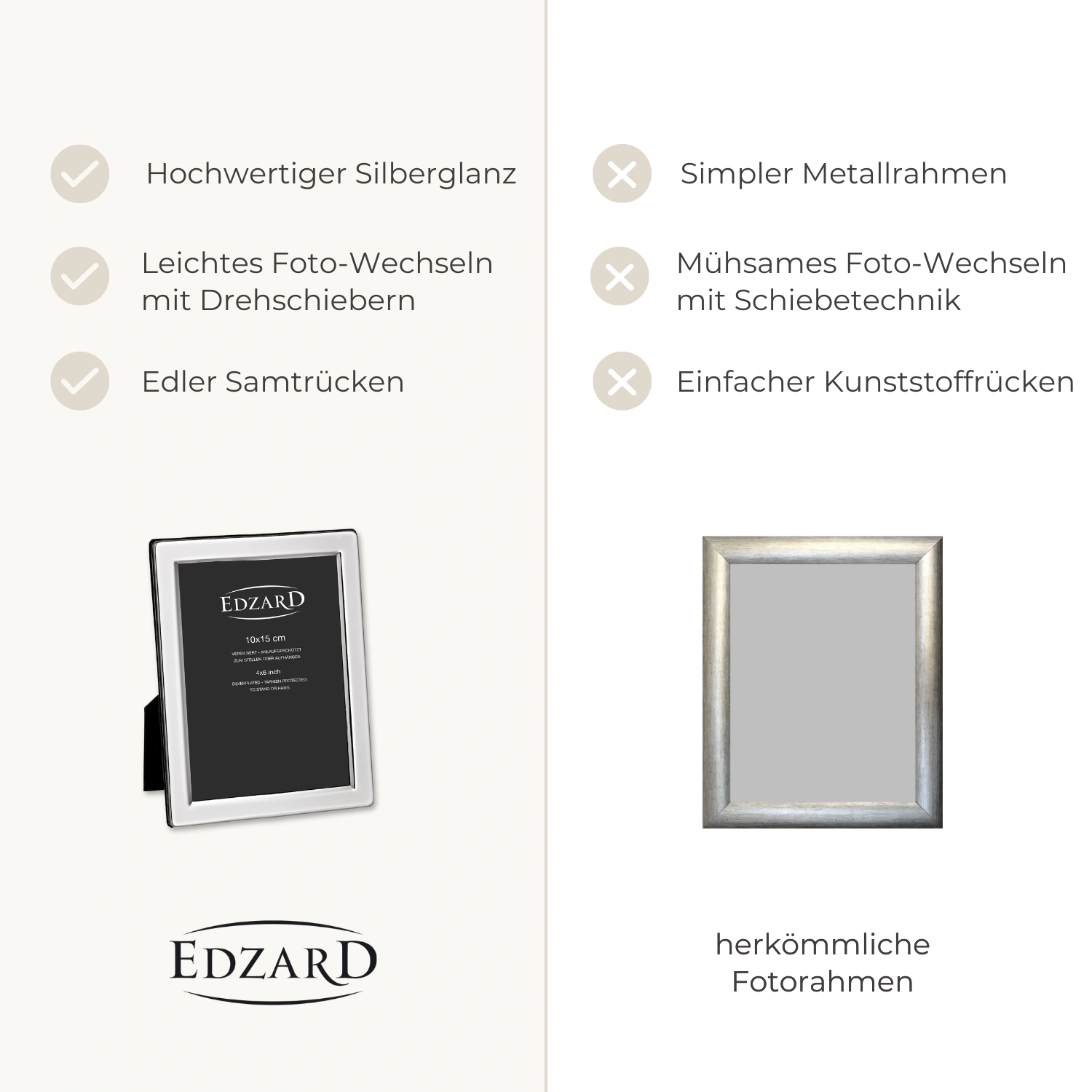 2. Wahl Bilderrahmen Salerno (15x20 cm), edel versilbert, anlaufgeschützt, 2 Aufhänger 2. Wahl Bilderrahmen Salerno (15x20 cm), edel versilbert, anlaufgeschützt, 2 Aufhänger