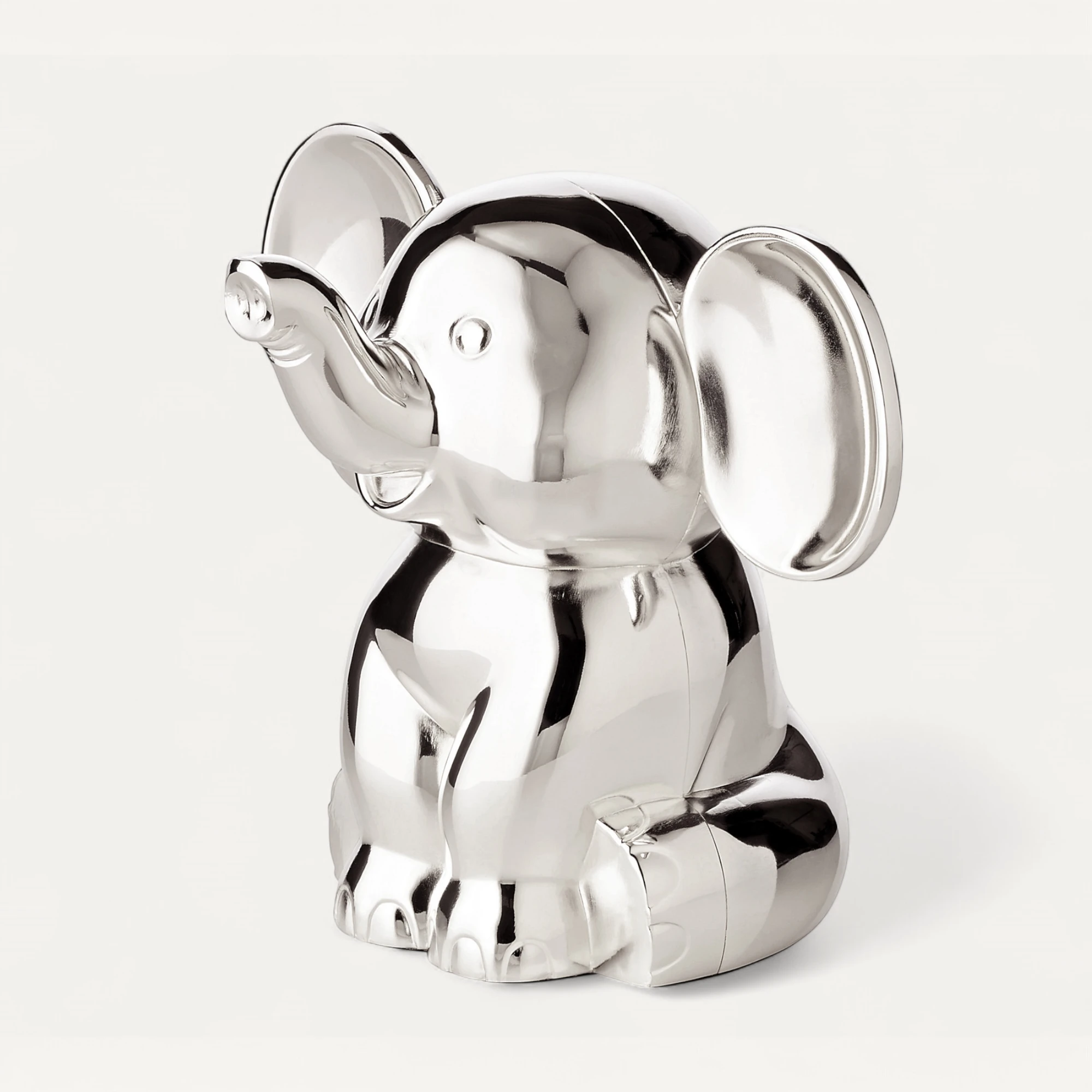 Spardose Sparbüchse Elefant, Höhe 11 cm, edel versilbert, anlaufgeschützt