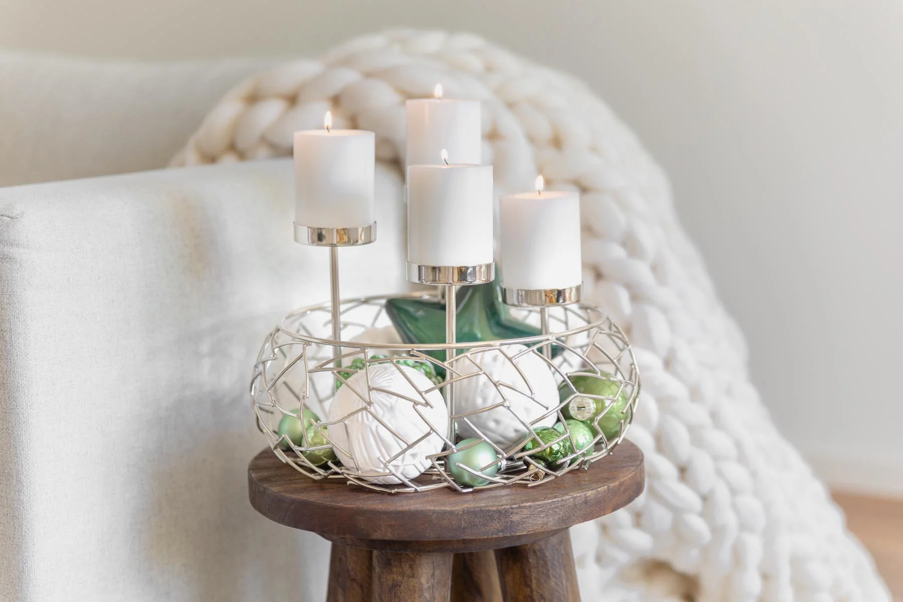 Adventskranz Milano Up (ø 30 cm), silberfarben, glänzend, Edelstahl vernickelt Adventskranz Milano Up (ø 30 cm), silberfarben, glänzend, Edelstahl vernickelt