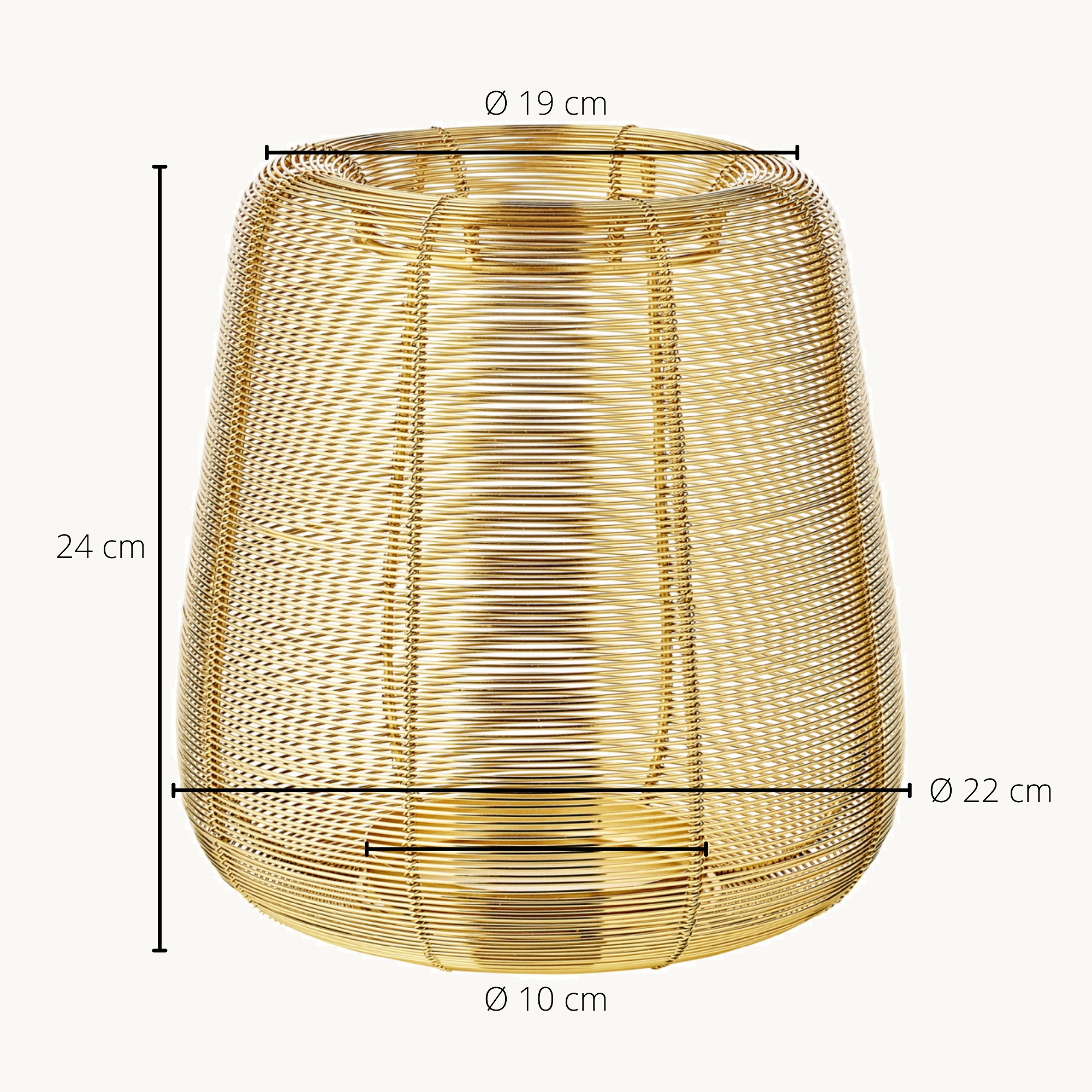 SALE Windlicht Kurt (Höhe 24 cm), goldfarben, vernickelter Edelstahl