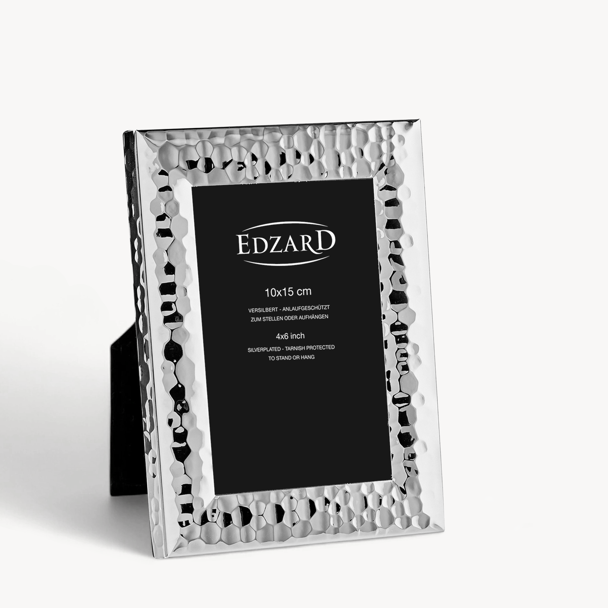 Bilderrahmen Gubbio (10x15 cm), gehämmert, edel versilbert, anlaufgeschützt, 2 Aufhänger