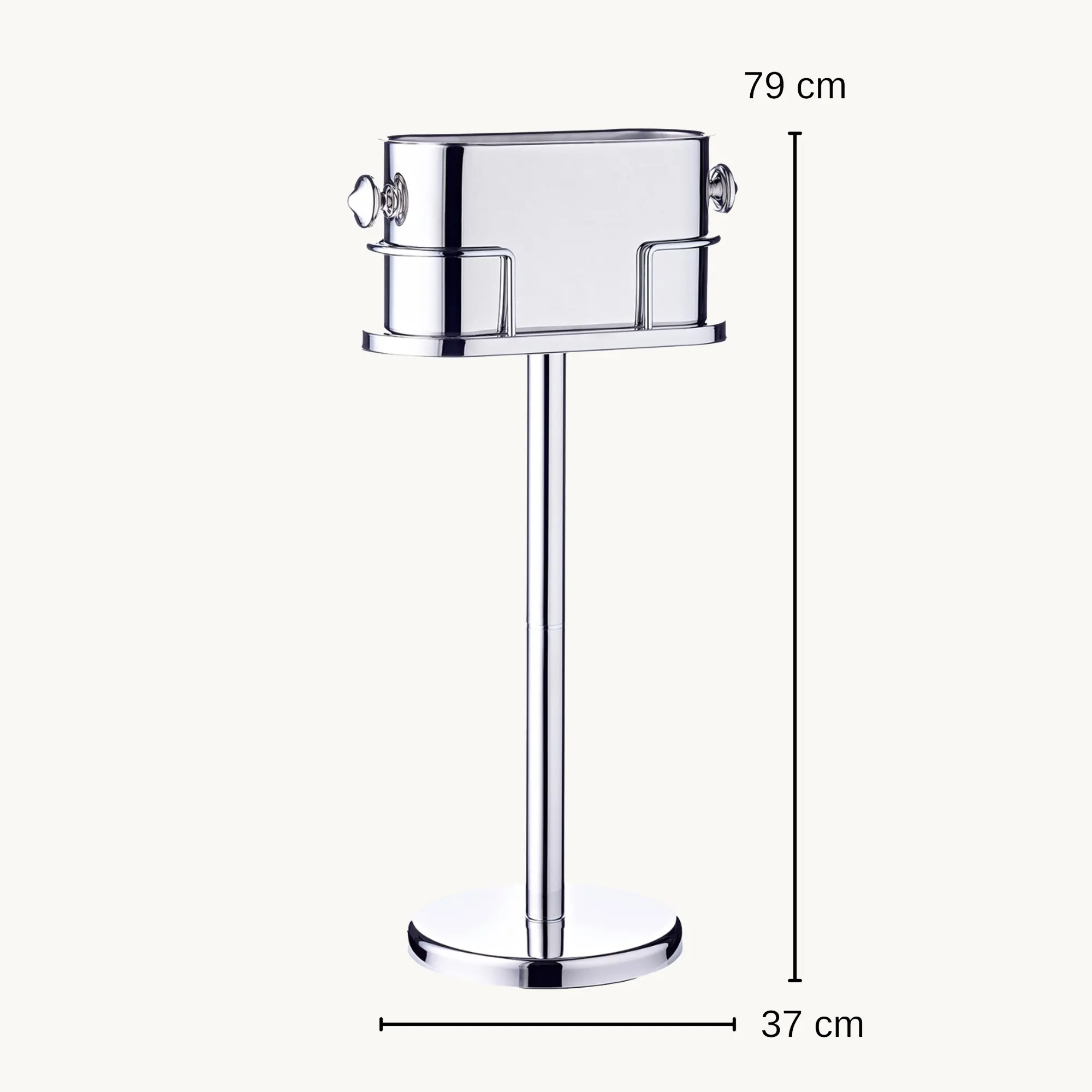 Weinkühler Leo (Höhe 79 cm) auf Ständer, Edelstahl hochglanzpoliert