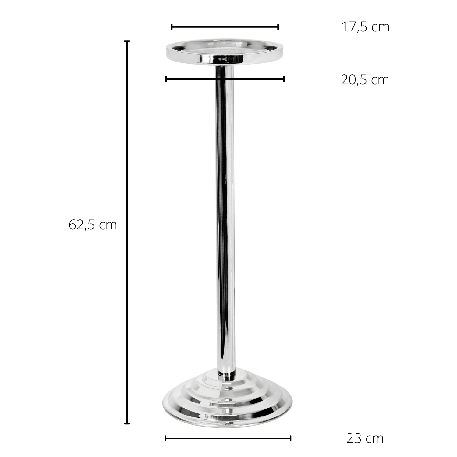 Flaschenkühler Valencia (Höhe 84,5 cm, Ø 19 cm) inkl. Ständer Olbia, Edelstahl, hochglanzpoliert