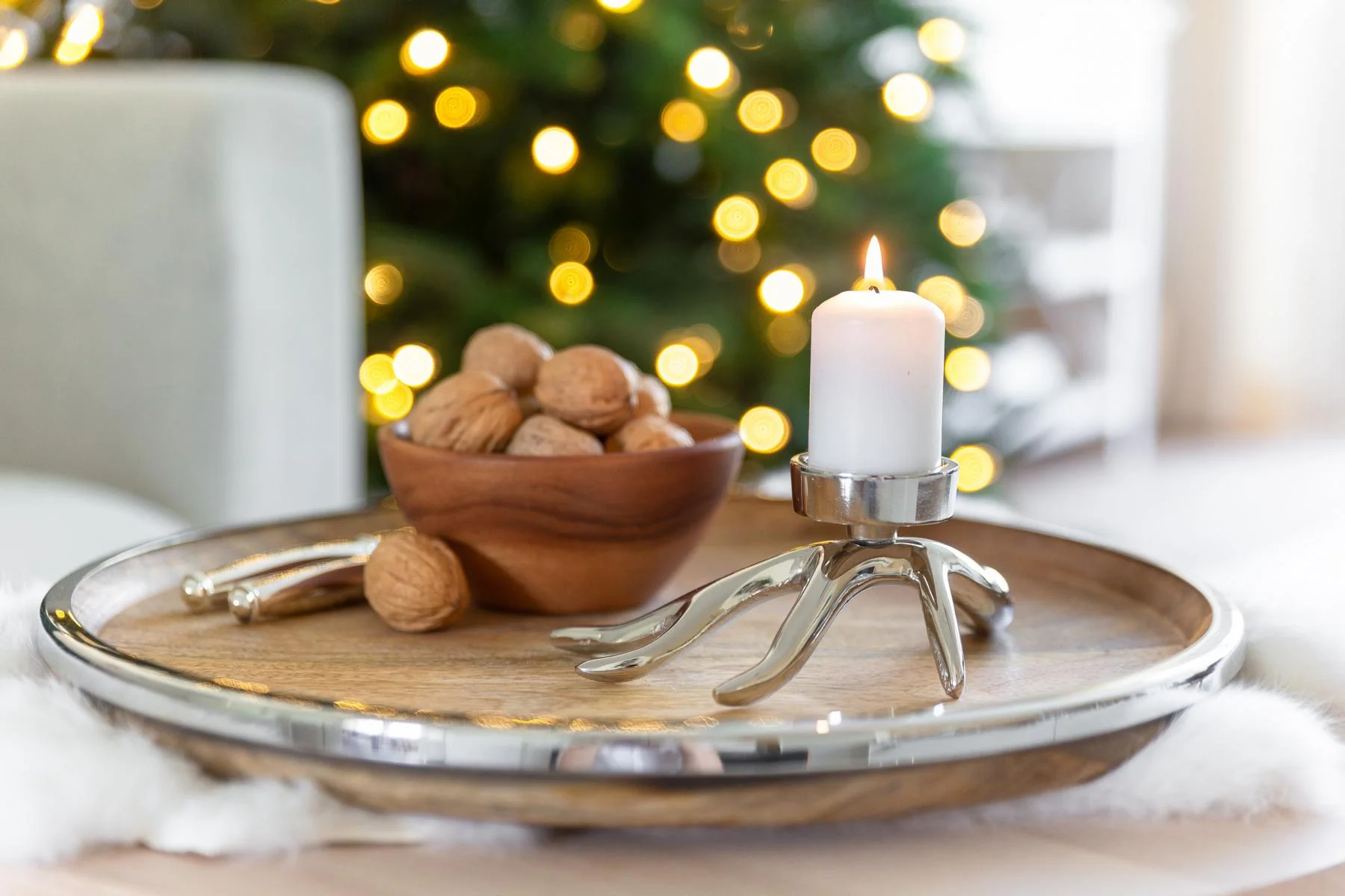 SALE Kerzenleuchter Geweih Keke (Höhe 7 cm, Länge 16 cm), silberfarben, Aluminium vernickelt SALE Kerzenleuchter Geweih Keke (Höhe 7 cm, Länge 16 cm), silberfarben, Aluminium vernickelt