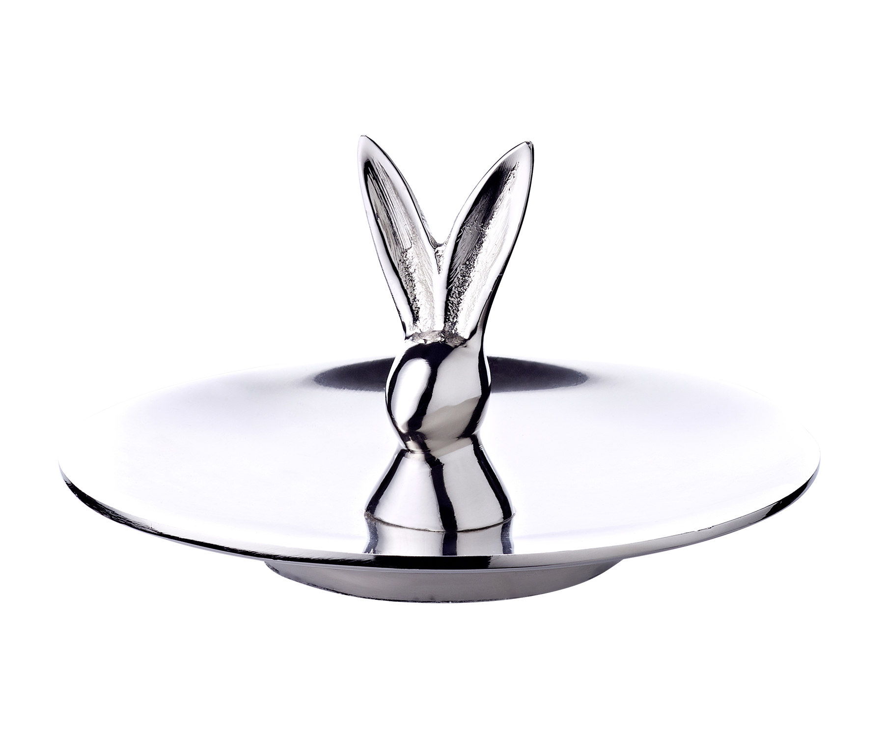 Keksschale Hase Louis (Durchmesser 15 cm, Höhe 9 cm), Aluminium vernickelt