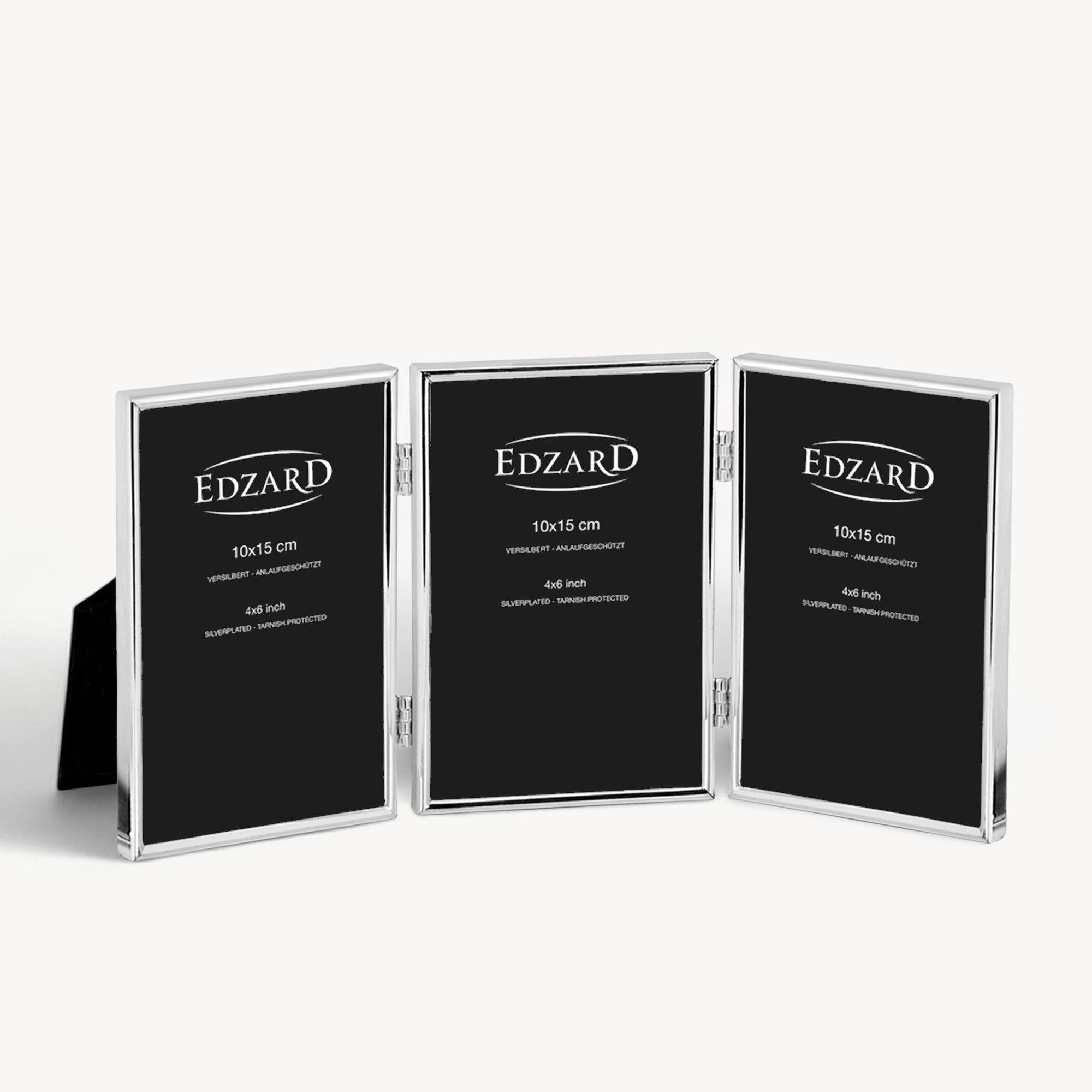 Dreifach-Bilderrahmen Genua (10x15 cm), für 3 Fotos, edel versilbert, anlaufgeschützt