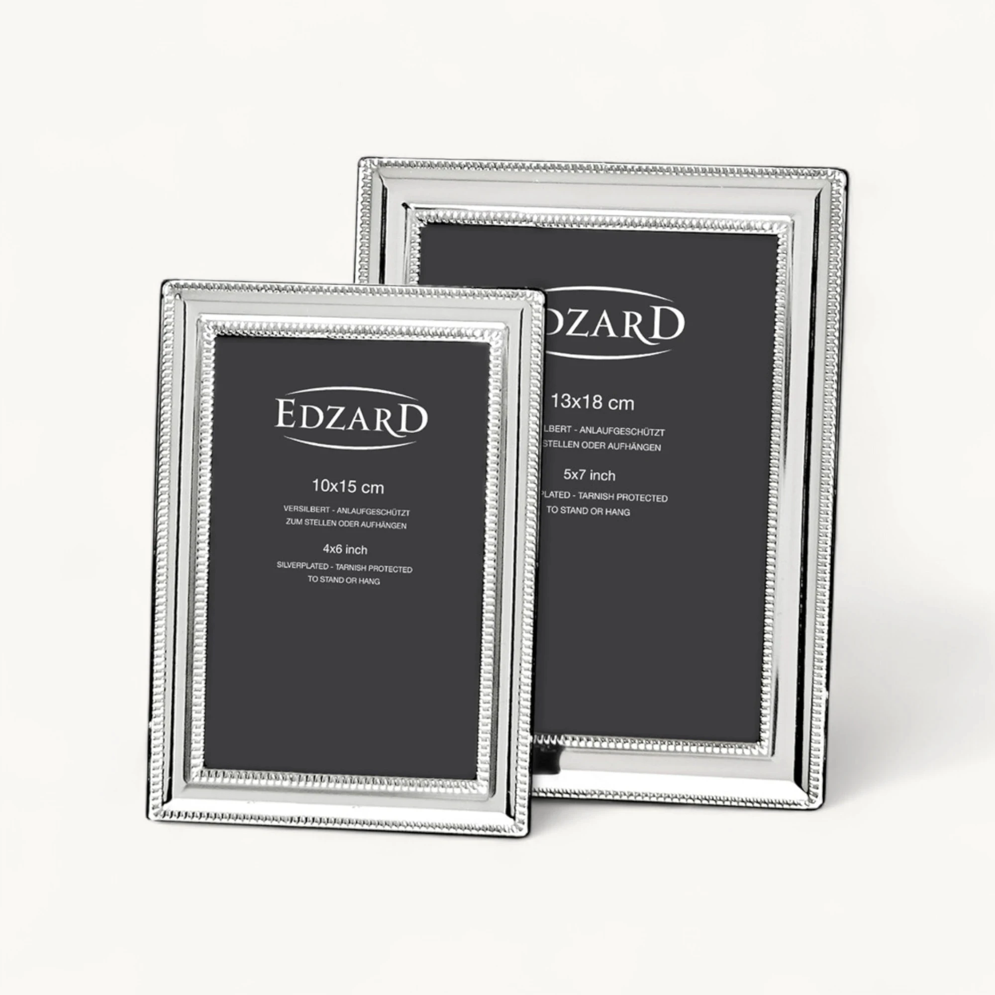 Bilderrahmen Matera (10x15 cm), Perlenrand, edel versilbert, anlaufgeschützt, 2 Aufhänger Bilderrahmen Matera (10x15 cm), Perlenrand, edel versilbert, anlaufgeschützt, 2 Aufhänger