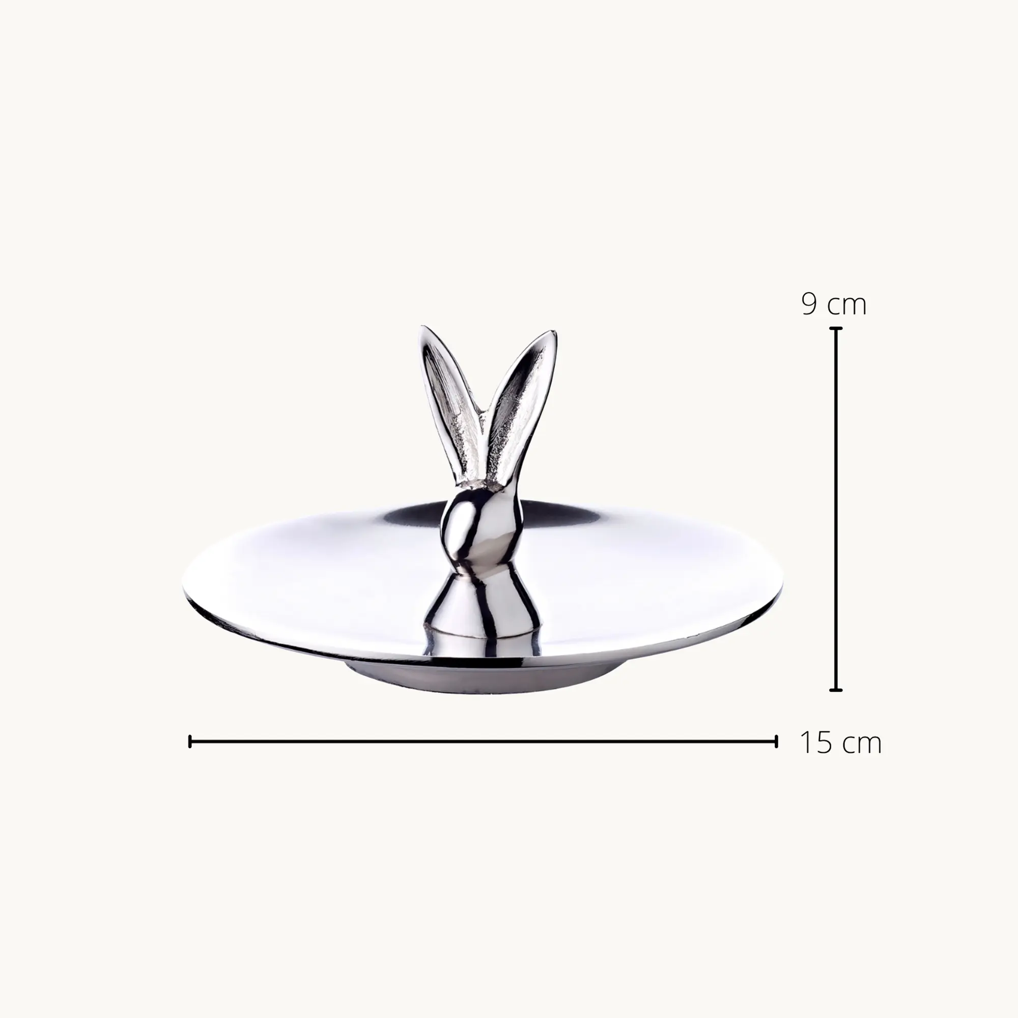 Keksschale Hase Louis (Durchmesser 15 cm, Höhe 9 cm), Aluminium vernickelt