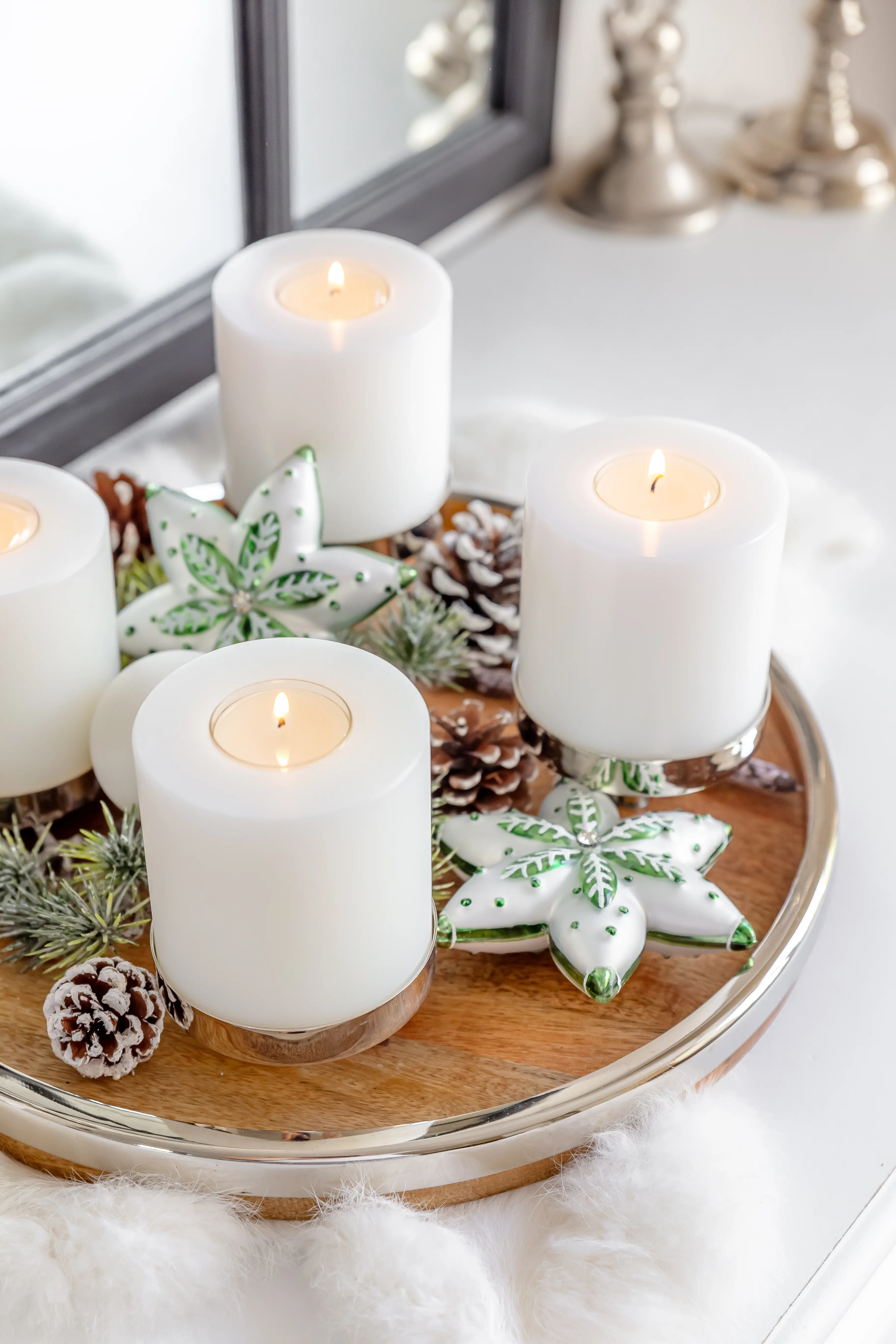 Dauerkerze Cornelius (Höhe 6 cm, ø 8 cm), weiß, Teelichthalter hitzebeständig 90°