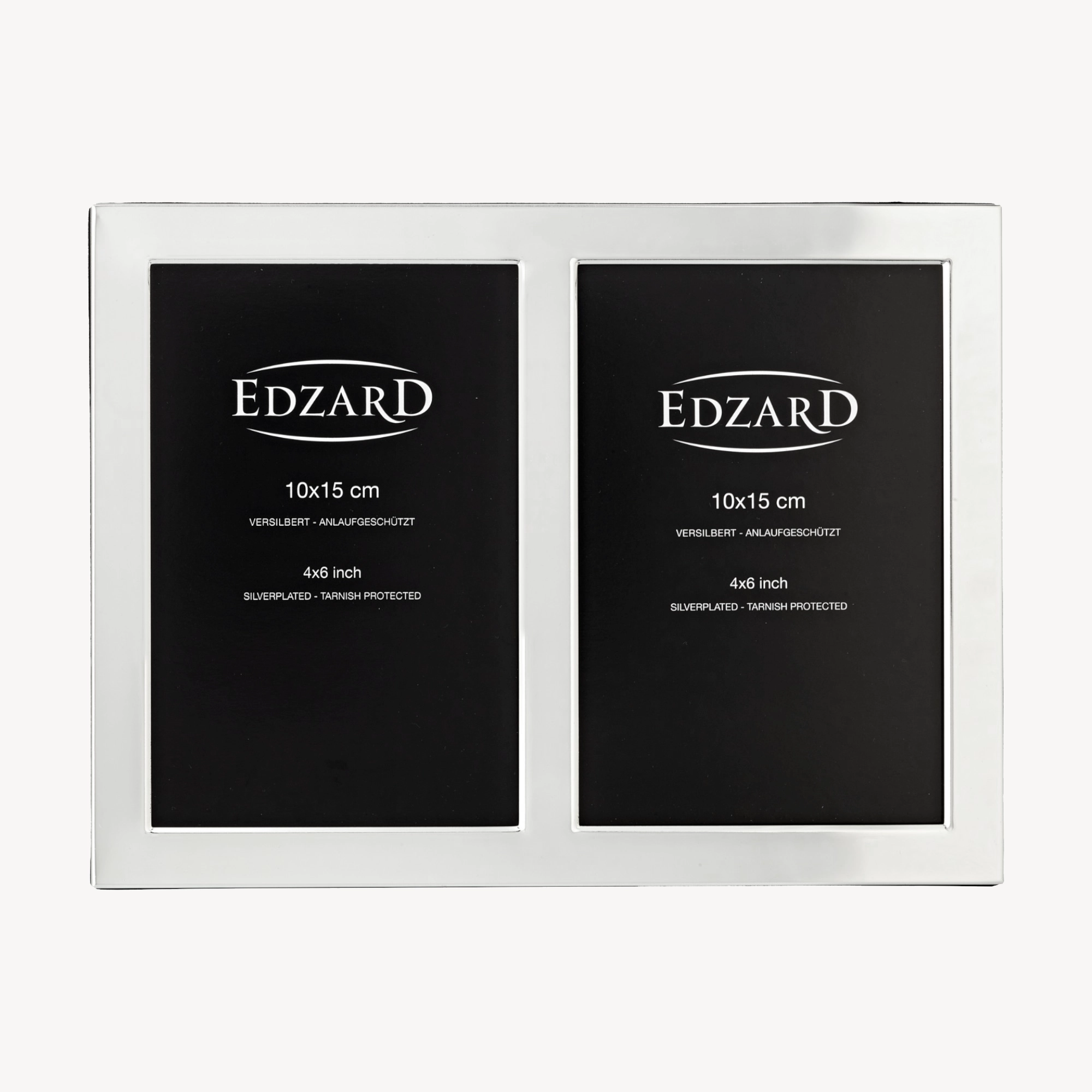 Doppelrahmen Salerno (10x15 cm) vertikal, edel versilbert, anlaufgeschützt