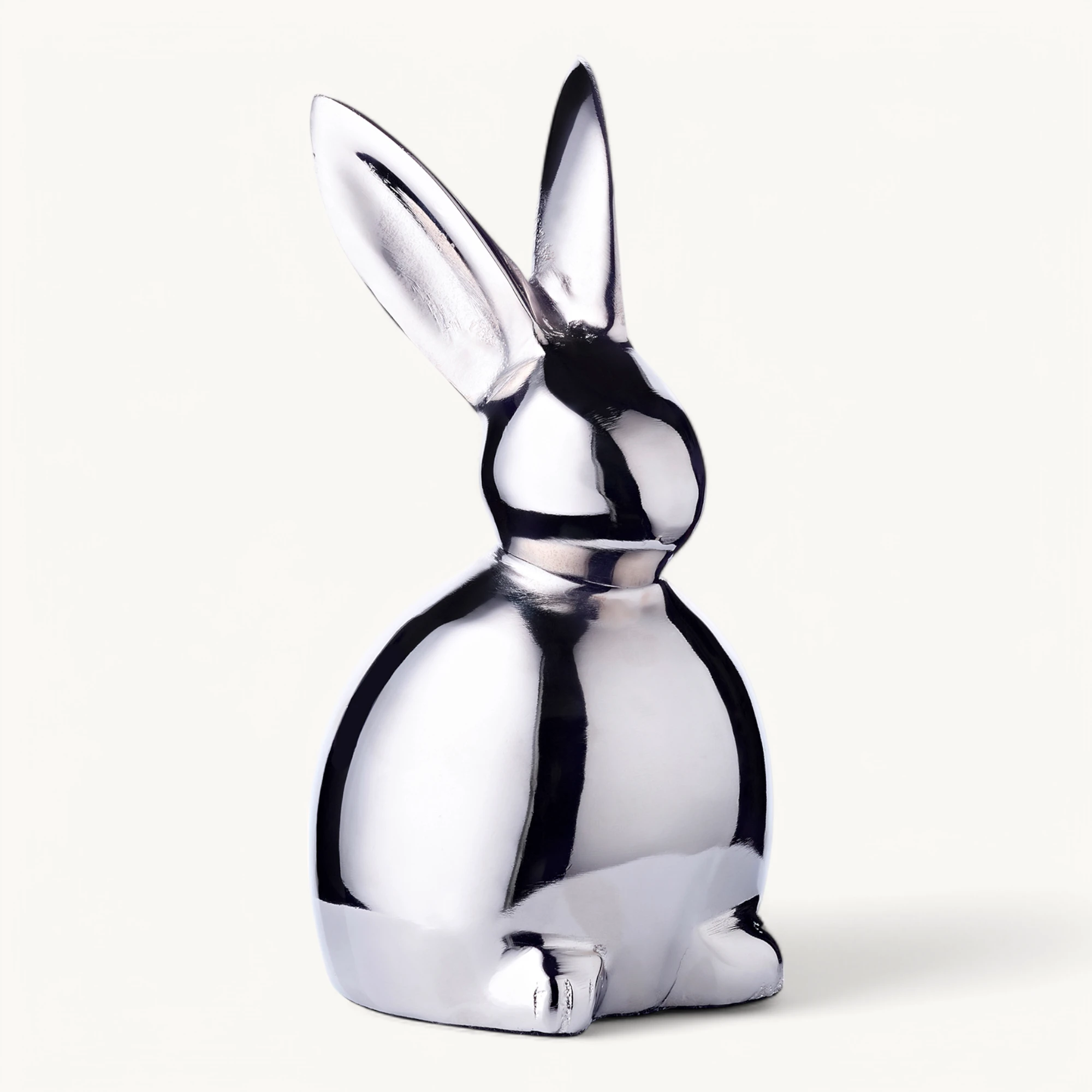 Dekofigur Hase Louis (Höhe 13 cm) Aluminium vernickelt