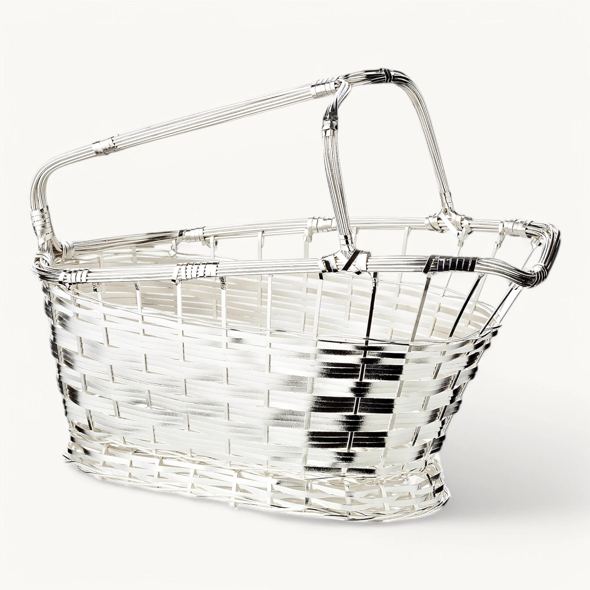 Flaschenkorb Basket (Länge 24cm), edel versilbert, anlaufgeschützt