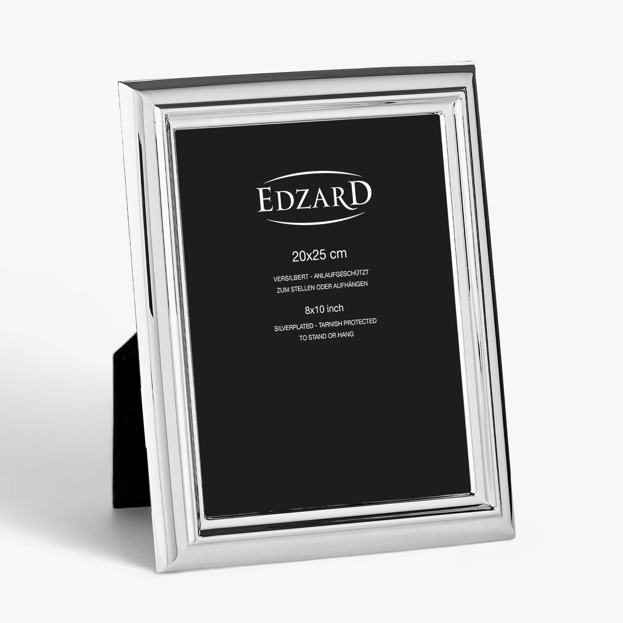 Bilderrahmen Florenz (20x25 cm), edel versilbert, anlaufgeschützt, 2 Aufhänger
