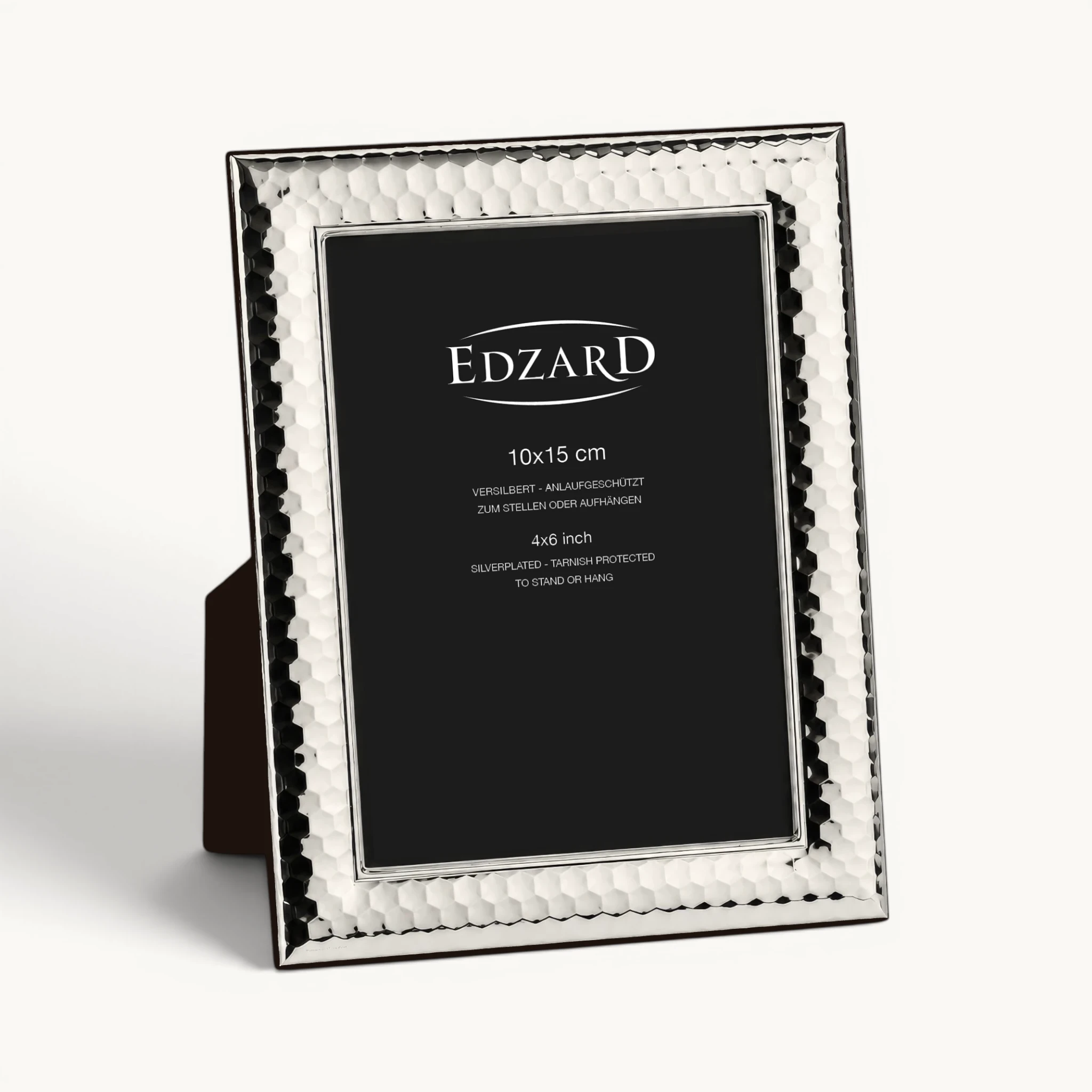 Fotorahmen Casalini (10x15 cm), edel versilbert, anlaufgeschützt, mit Holzdekor-Rücken
