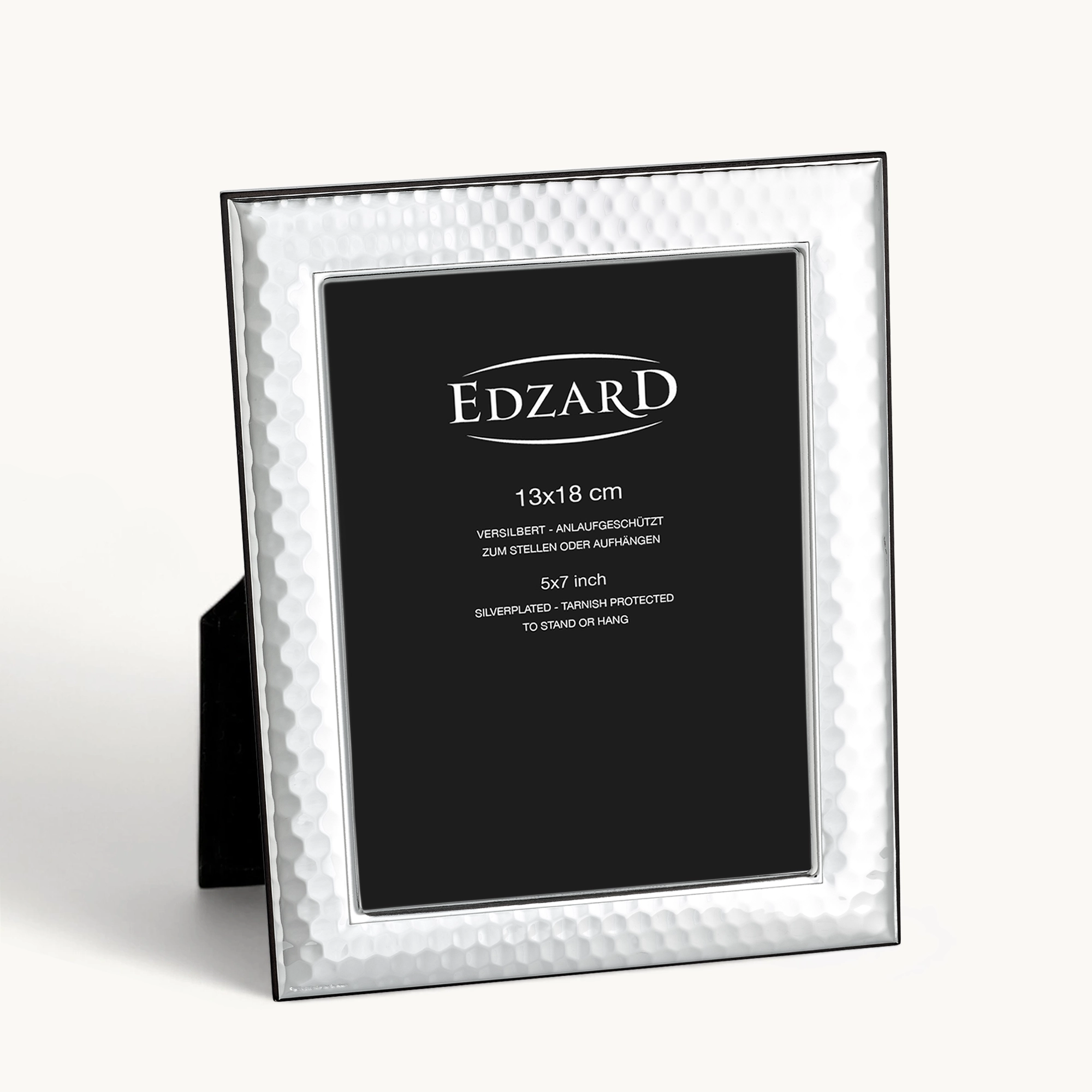 Fotorahmen Casalini (13x18 cm), edel versilbert, anlaufgeschützt, mit Holzdekor-Rücken