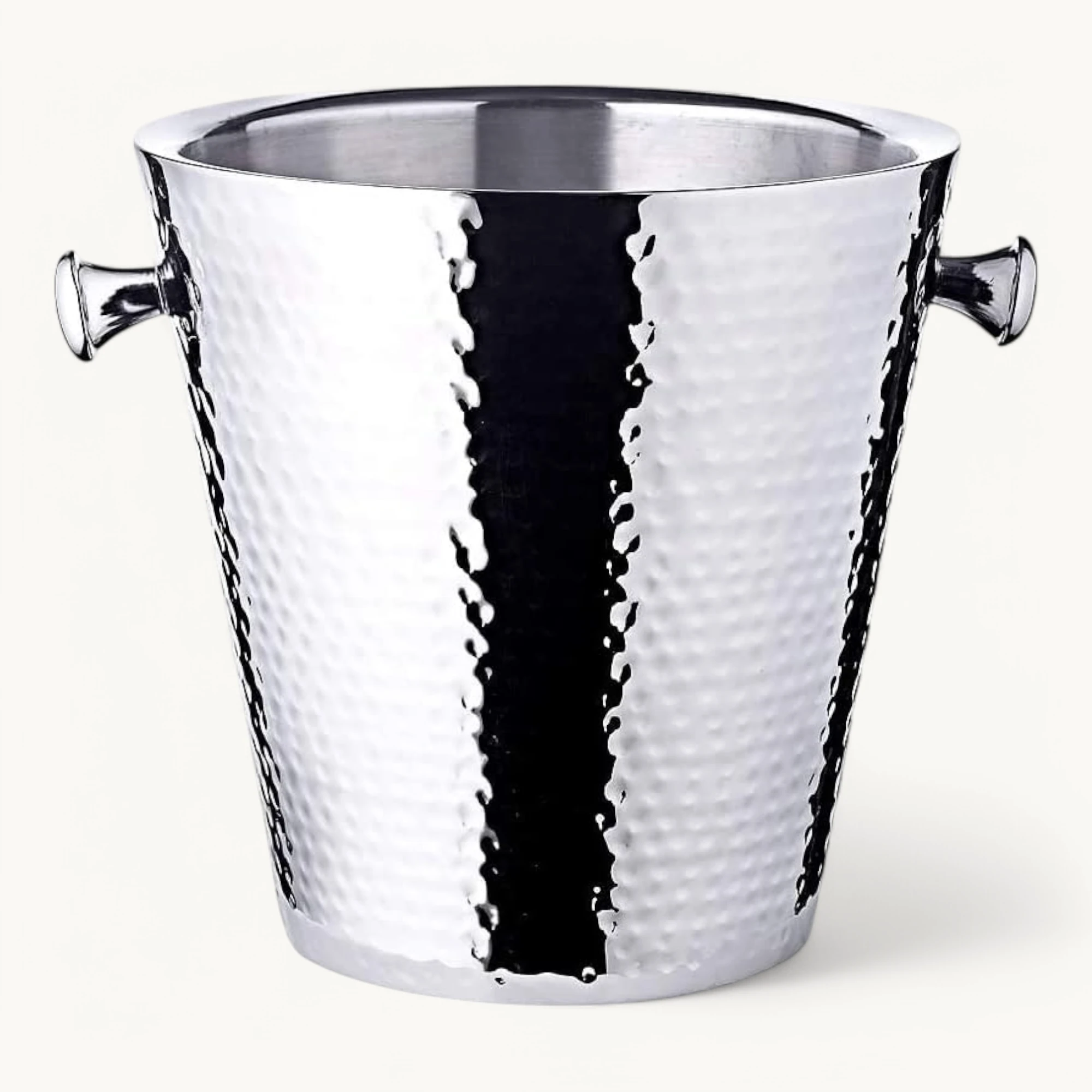 Flaschenkühler Valencia (Höhe 83 cm, Ø 23 cm) inkl. Ständer, gehämmert, Edelstahl, hochglanzpoliert Flaschenkühler Valencia (Höhe 83 cm, Ø 23 cm) inkl. Ständer, gehämmert, Edelstahl, hochglanzpoliert