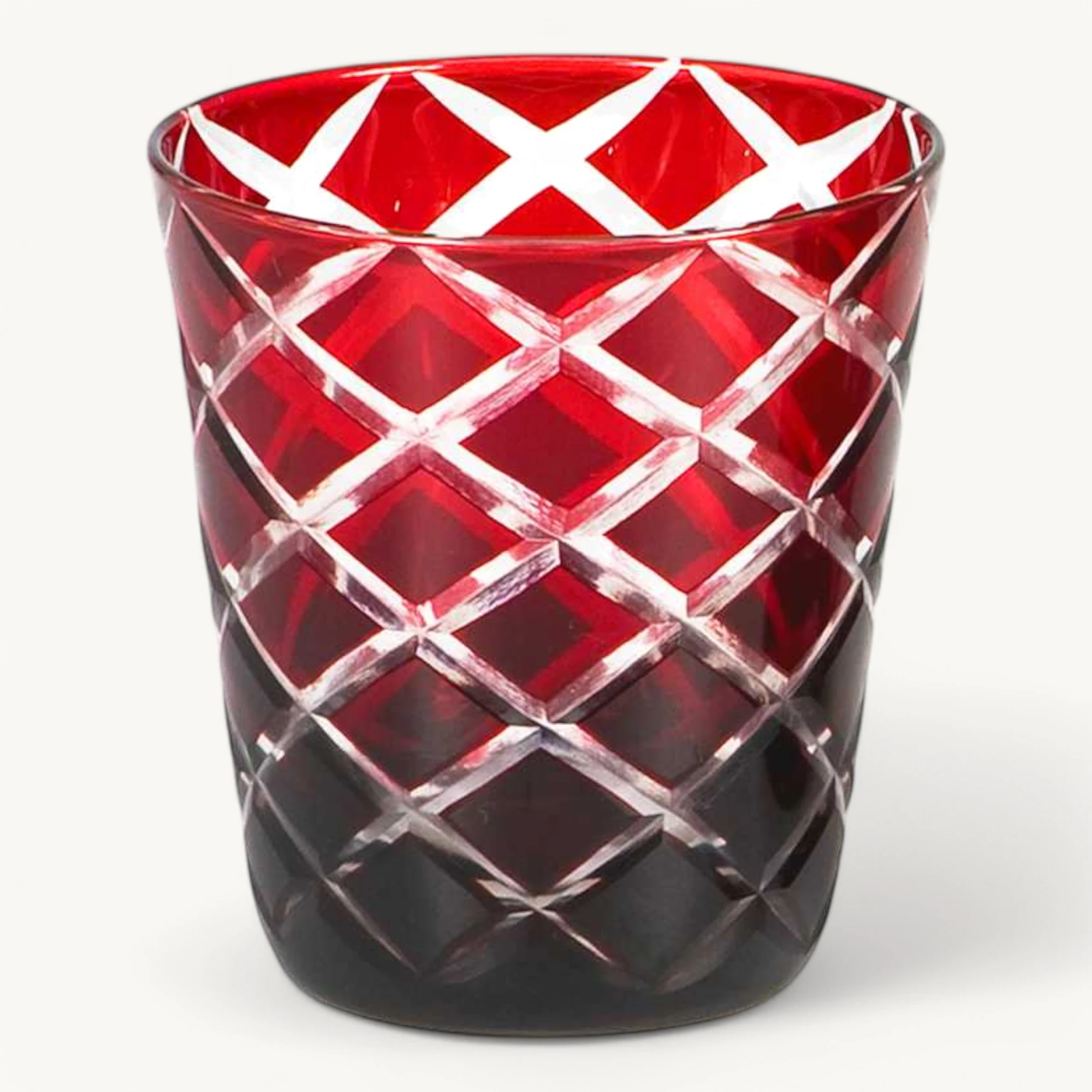4er-Set Kristallgläser Dio (Höhe 10 cm, Füllmenge 230 ml), rubinrot, handgeschliffenes Glas