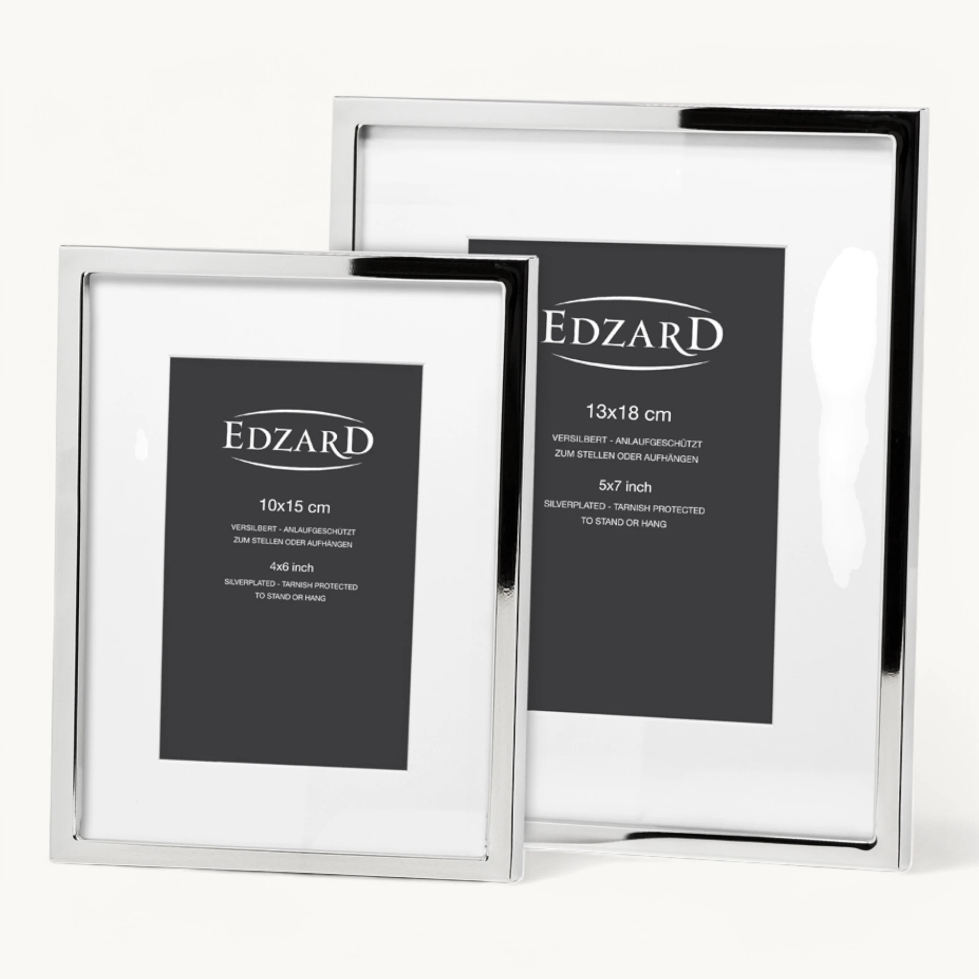 Bilderrahmen Rivoli (13x18 cm), Passepartout, edel versilbert, anlaufgeschützt, 2 Aufhängern Bilderrahmen Rivoli (13x18 cm), Passepartout, edel versilbert, anlaufgeschützt, 2 Aufhängern