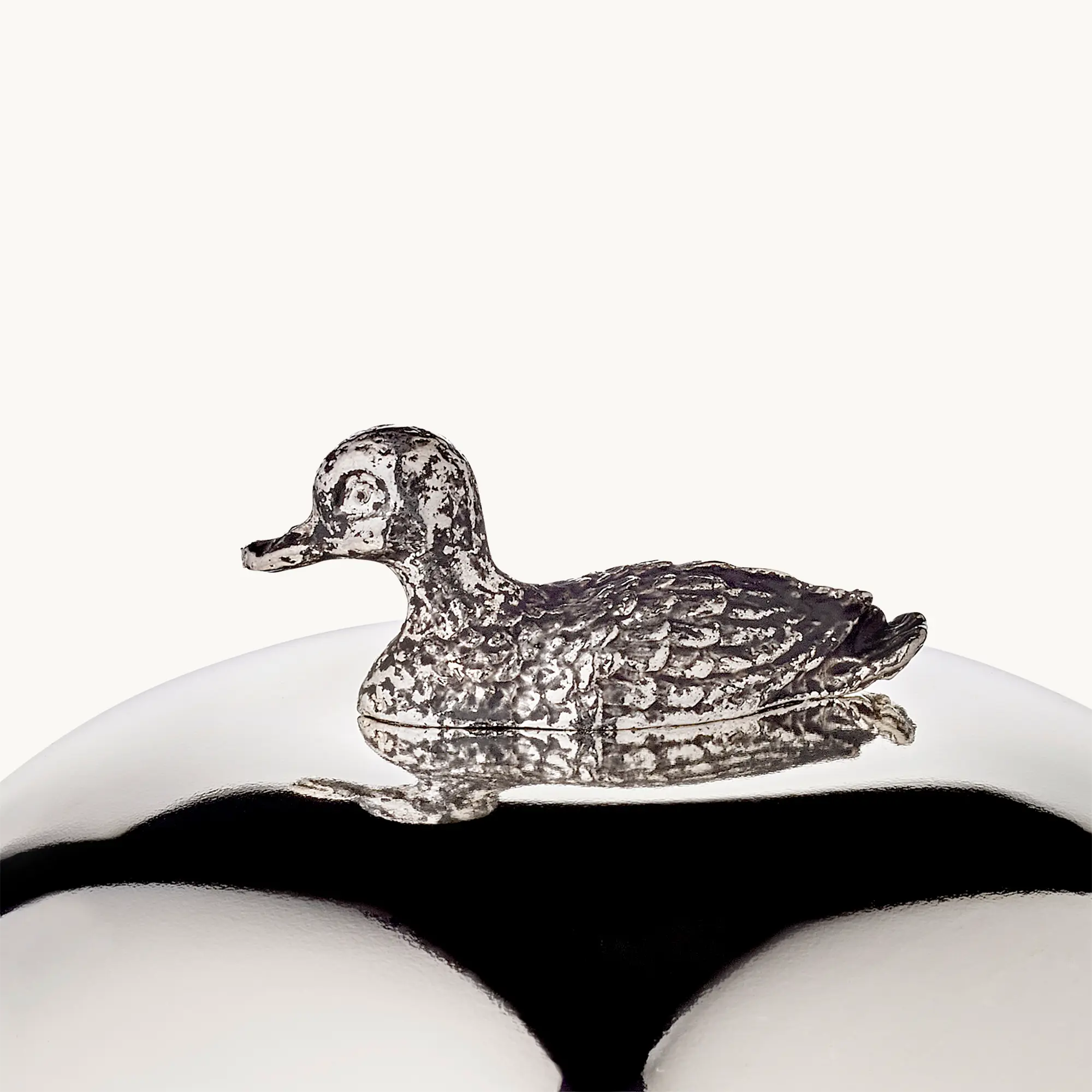 Marmeladenglas Ente (320 g), Enten-Figur, mit Löffel, edel versilbert