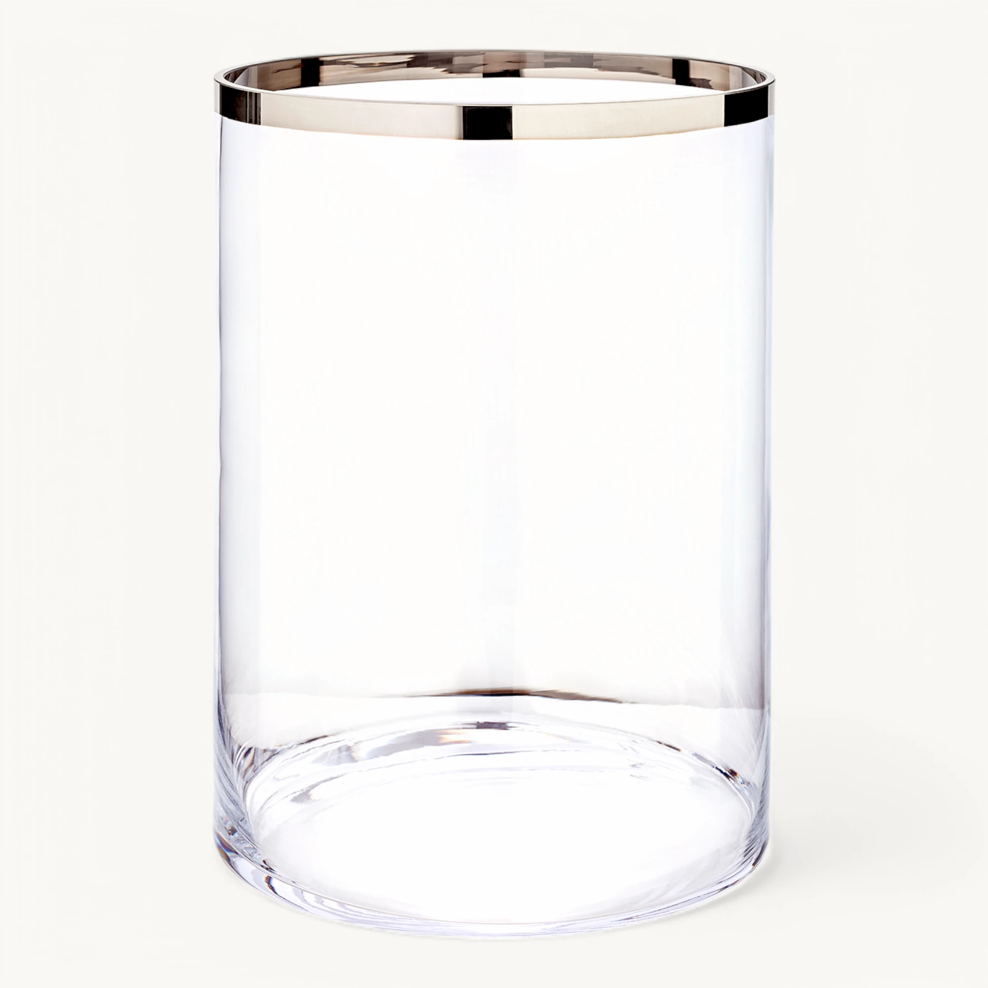 Windlicht Molly (Höhe 39 cm), mundgeblasenes Kristallglas mit Platinrand