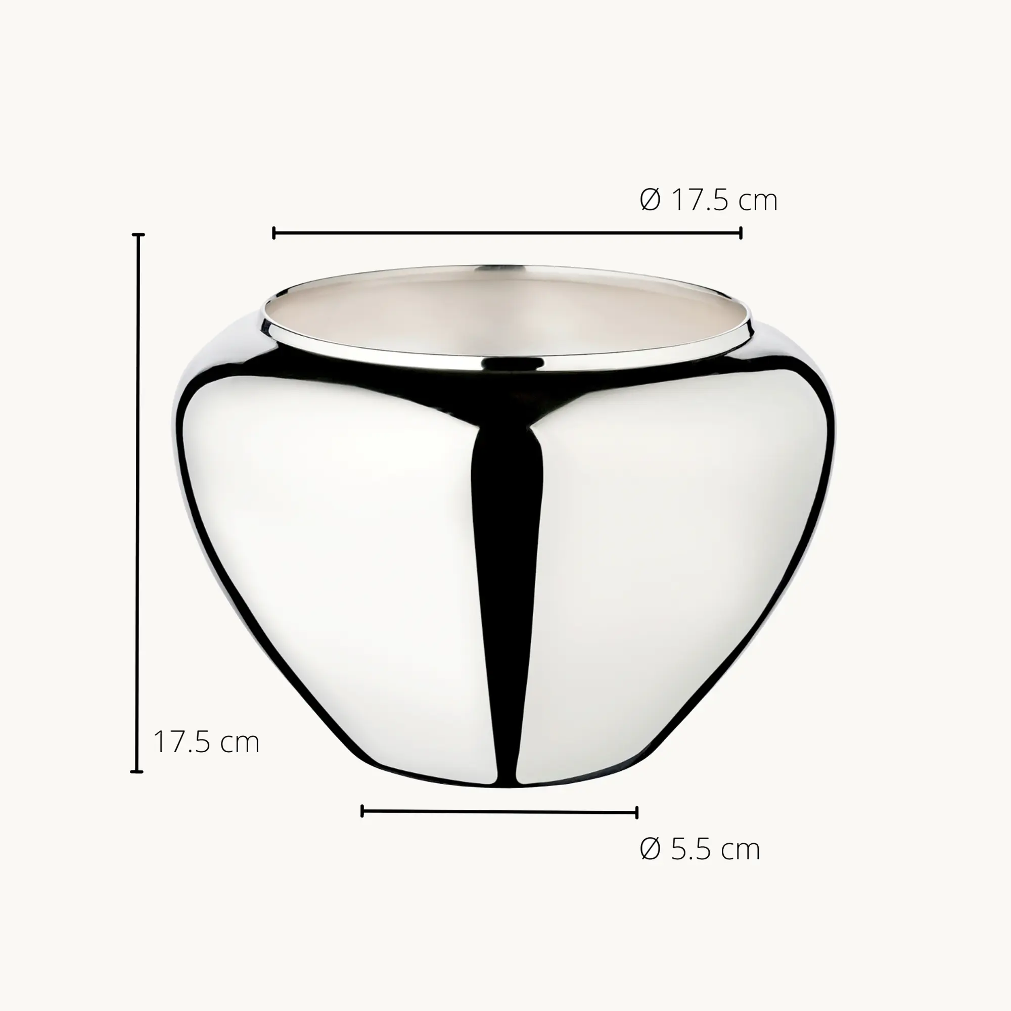 Blumenübertopf Madeira (Höhe 17 cm, Ø 25 cm), silberfarben, schwerversilbert
