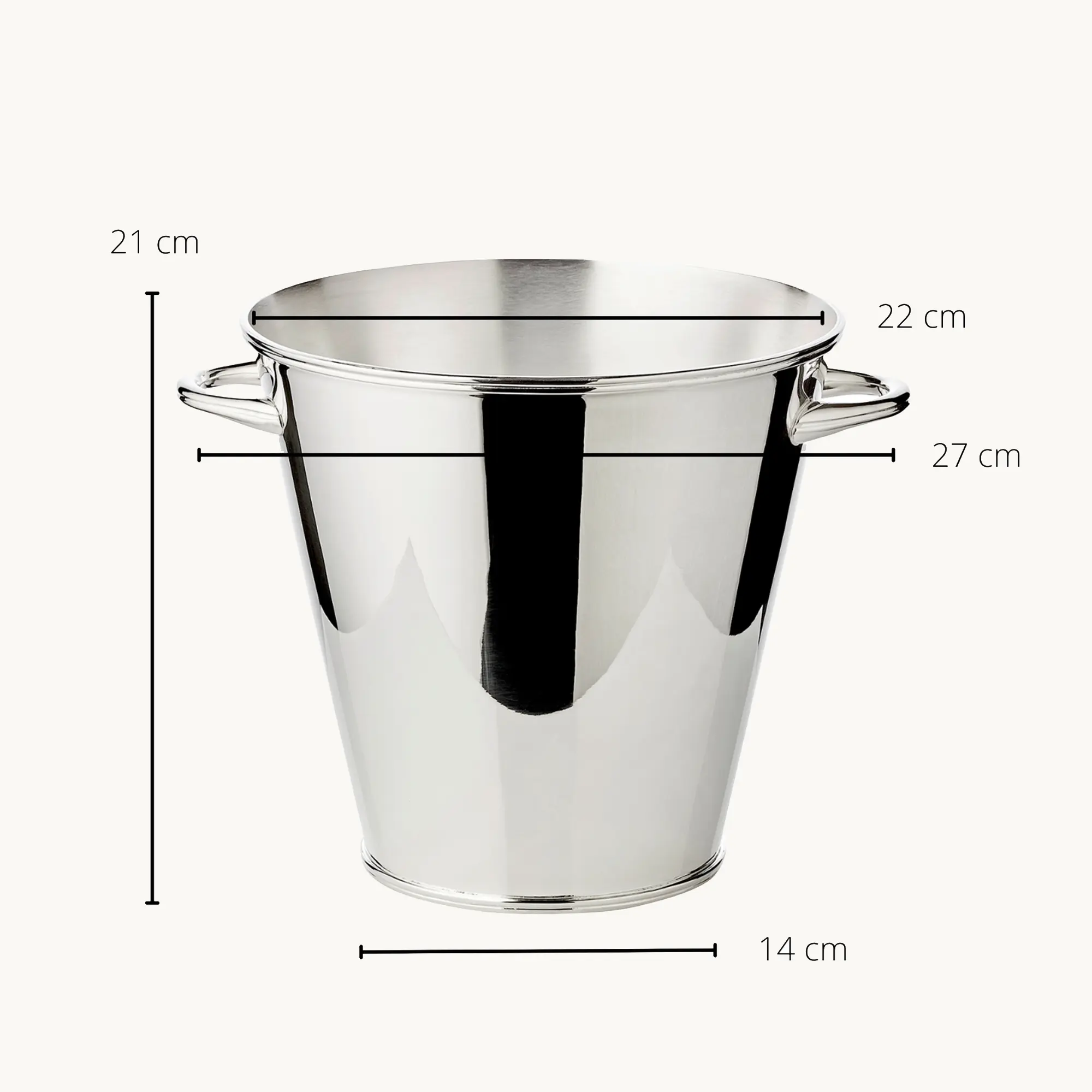 Flaschenkühler Calo (Höhe 21 cm, Ø 22 cm), mit Griffen, schwerversilbert Flaschenkühler Calo (Höhe 21 cm, Ø 22 cm), mit Griffen, schwerversilbert