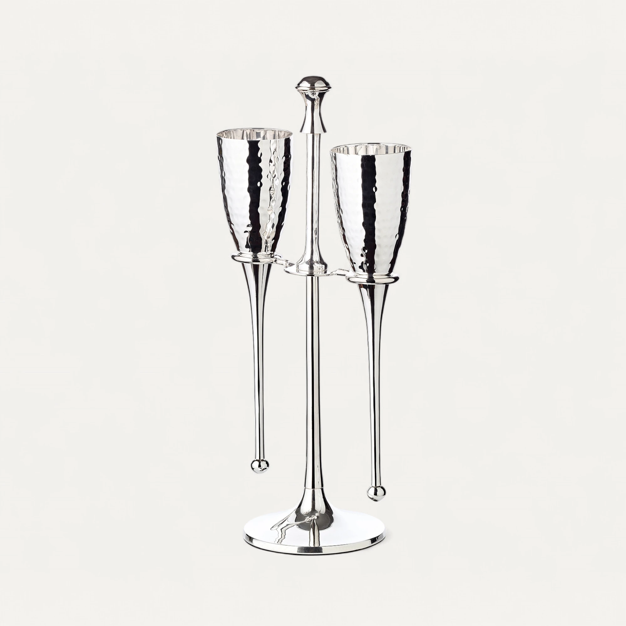 2er-Set Sektkelch Didi (Höhe 23 cm, Füllmenge 200 ml), mit Ständer, gehämmert, edel versilbert