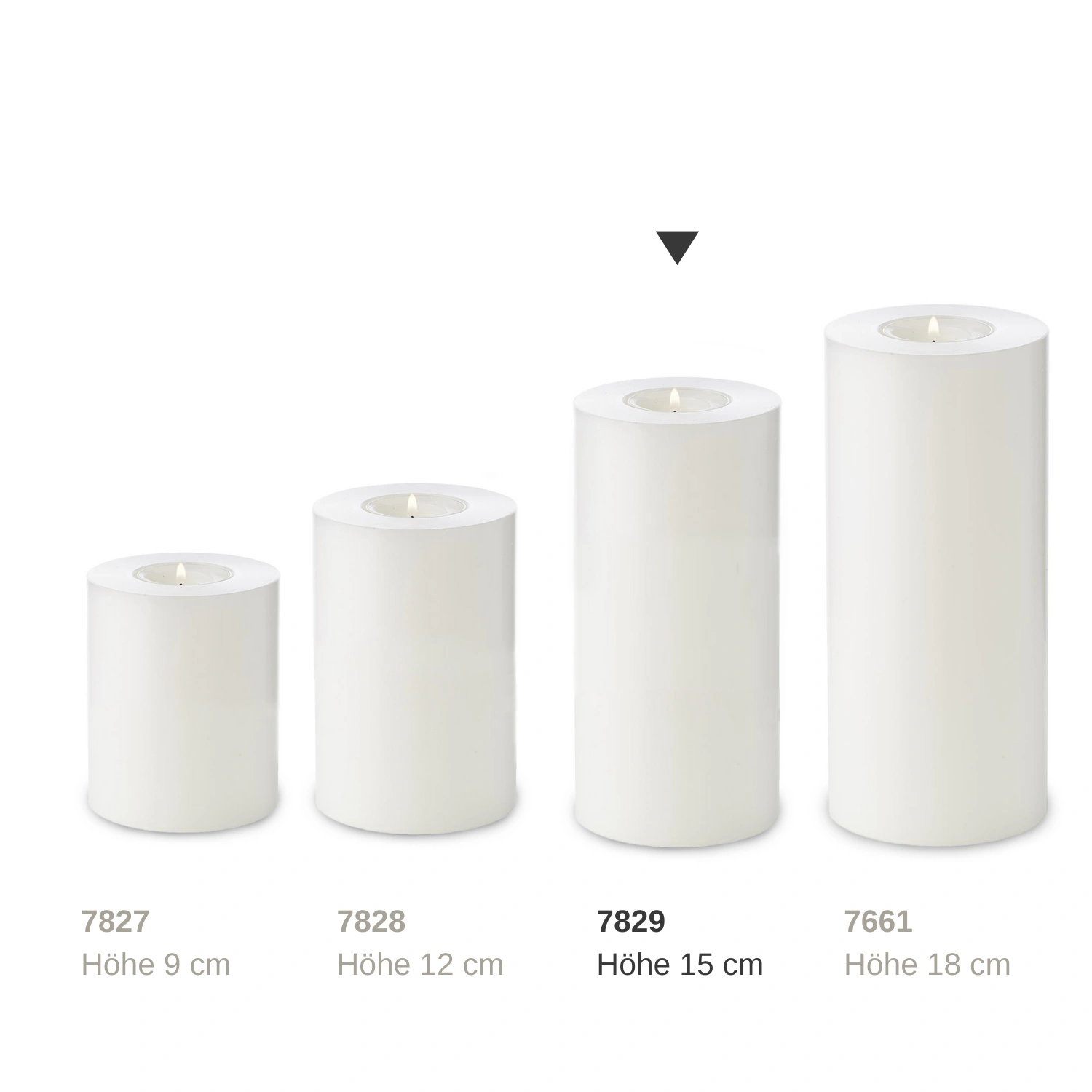 2. Wahl Dauerkerze Cornelius (Höhe 15 cm, ø 8 cm), weiß, Teelichthalter hitzebeständig 90° 