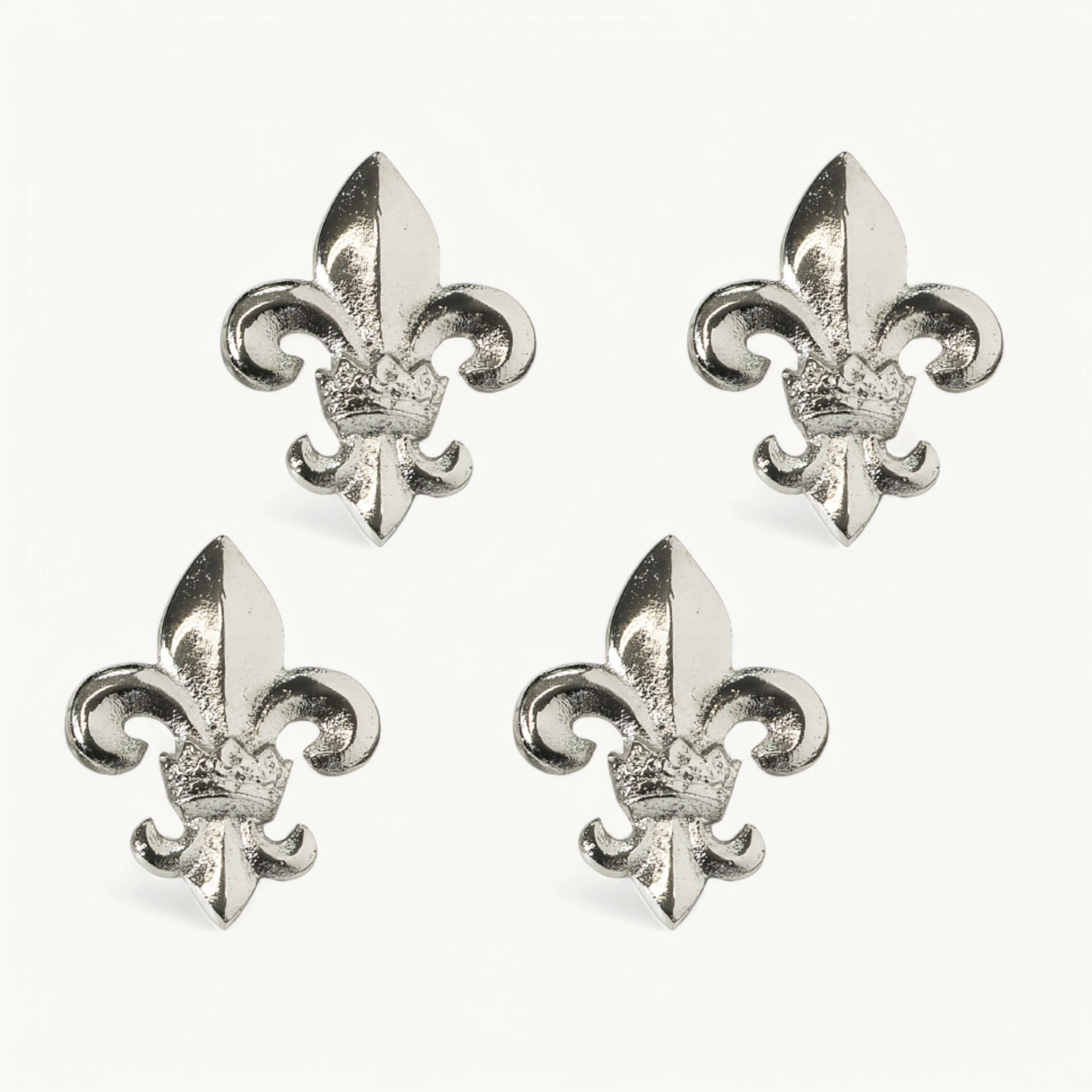 4er-Set Kerzenpin Lilie (Höhe 6,5 cm), silberfarben, Aluminium vernickelt 4er-Set Kerzenpin Lilie (Höhe 6,5 cm), silberfarben, Aluminium vernickelt