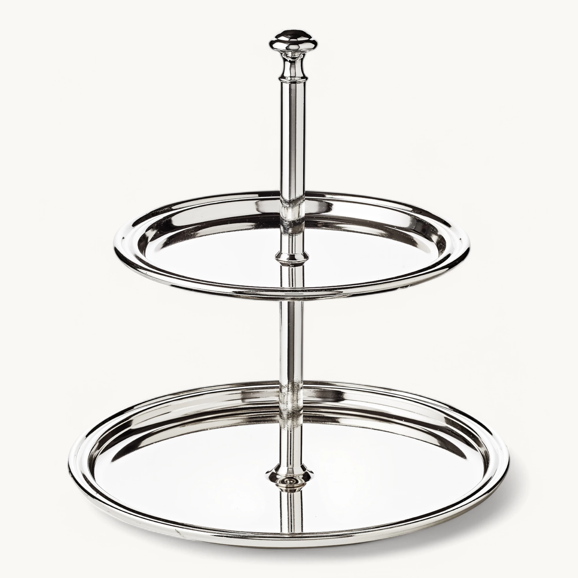 Etagere Faden (Höhe 22 cm, 2-stöckig), rund, edel versilbert, anlaufgeschützt