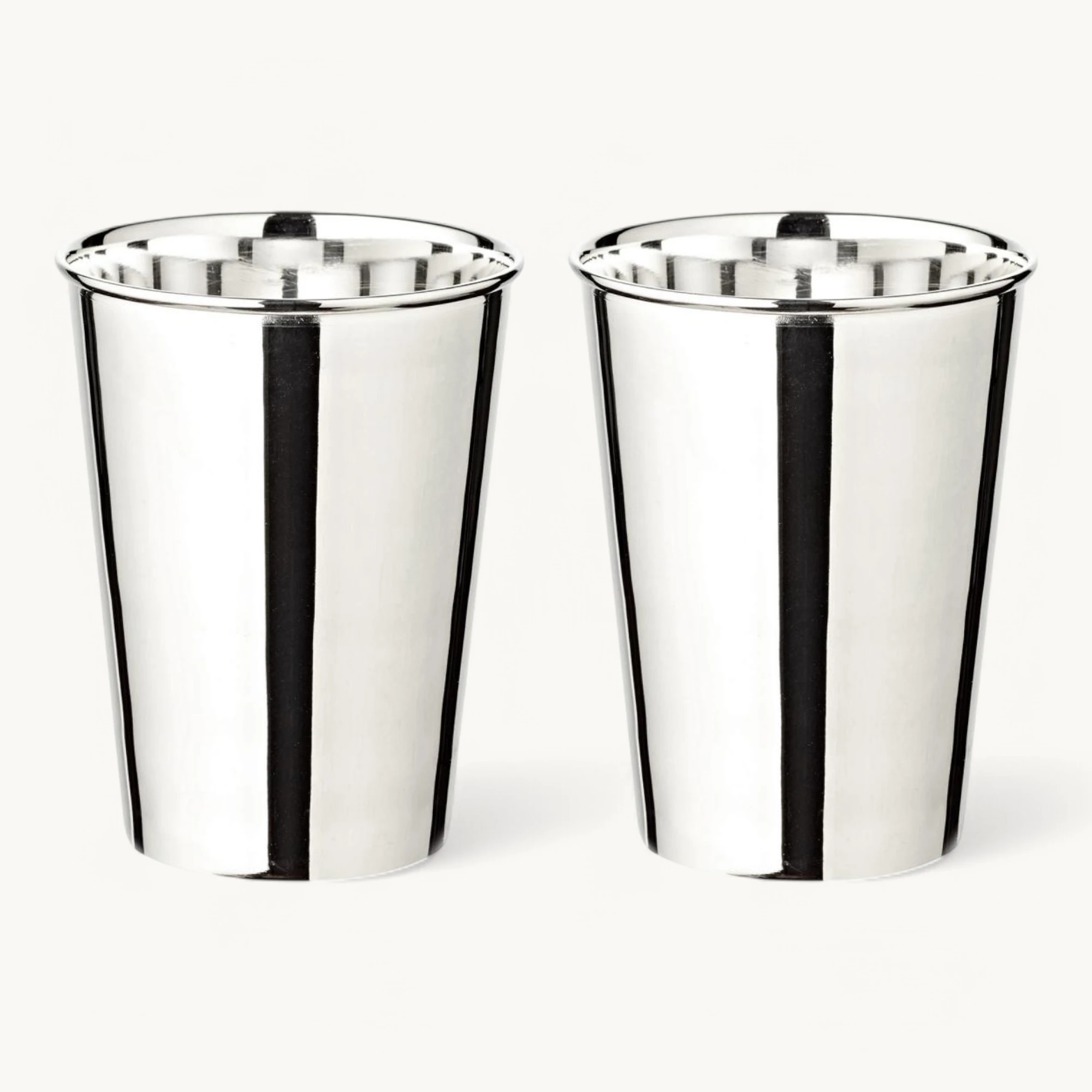 2er-Set Trinkbecher Mido (Höhe 10 cm, Füllmenge 250 ml), glatt, edel versilbert