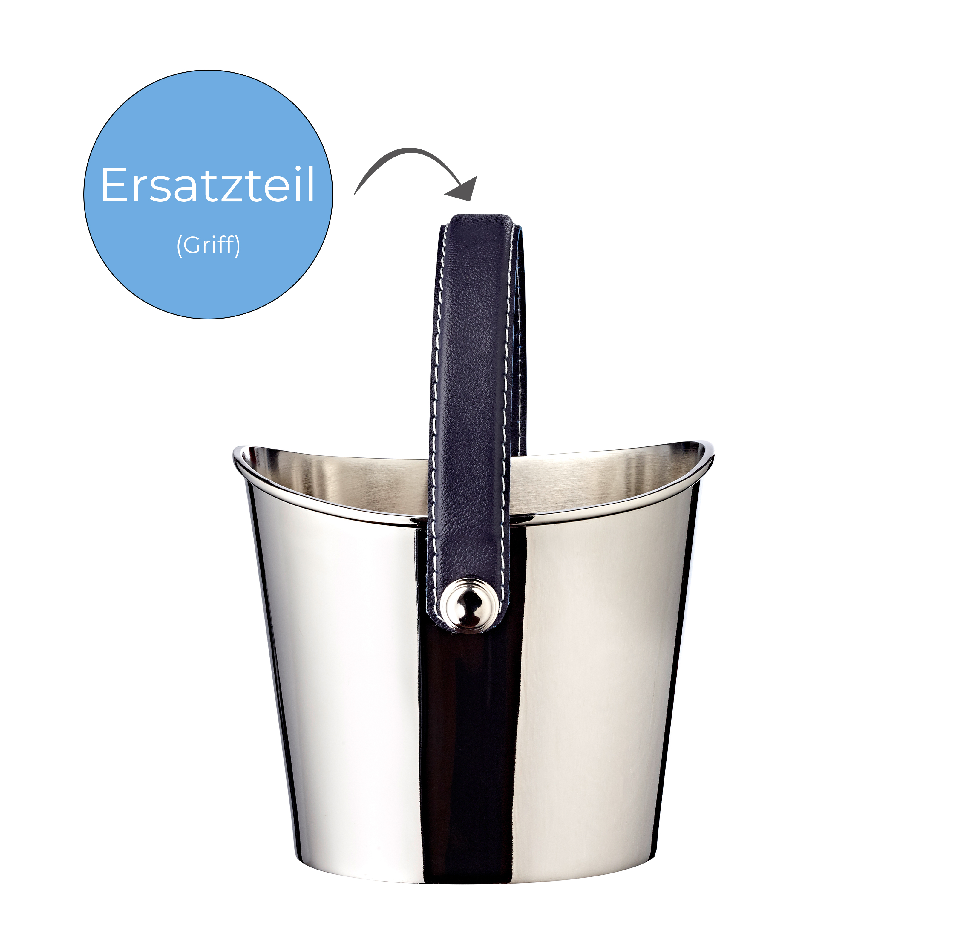 0955 Ledergriff blau für große Gilberts, L 50 cm