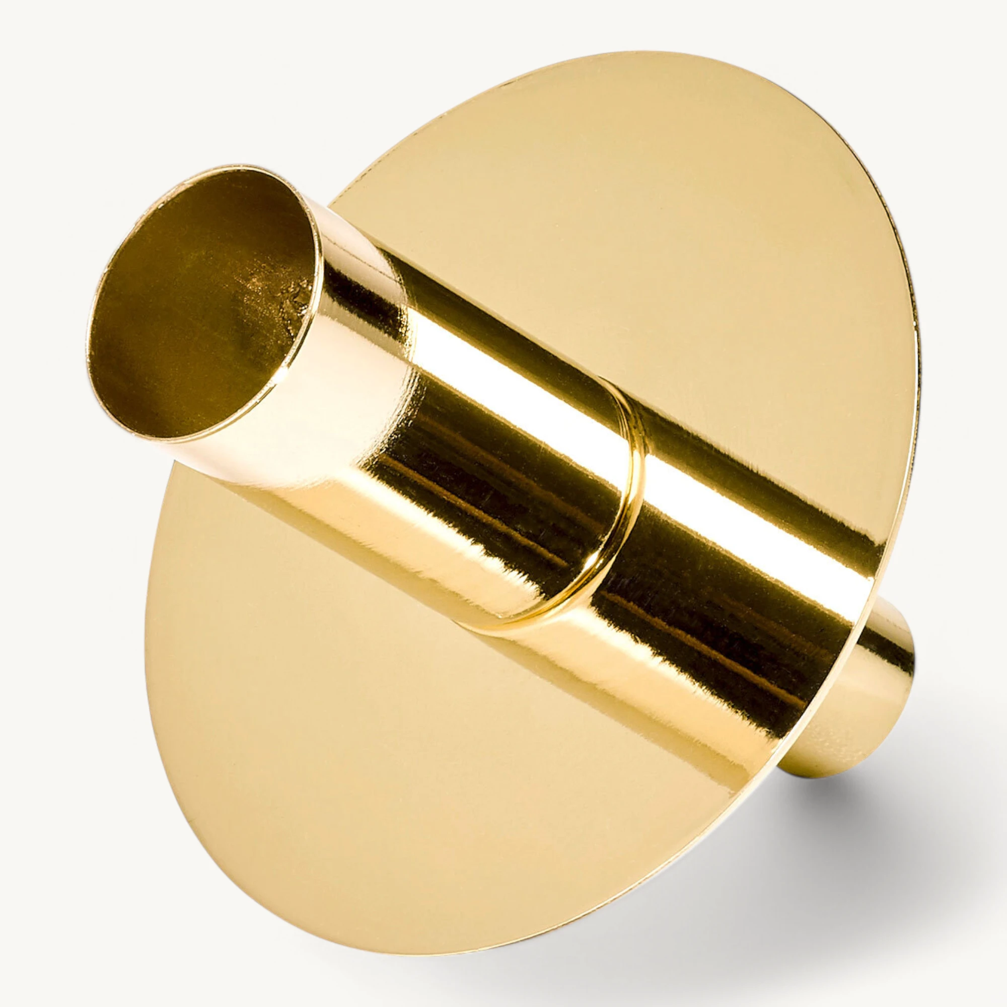 Flaschenkerzenhalter (Höhe 8 cm), goldfarben, glänzend, vernickelter Edelstahl