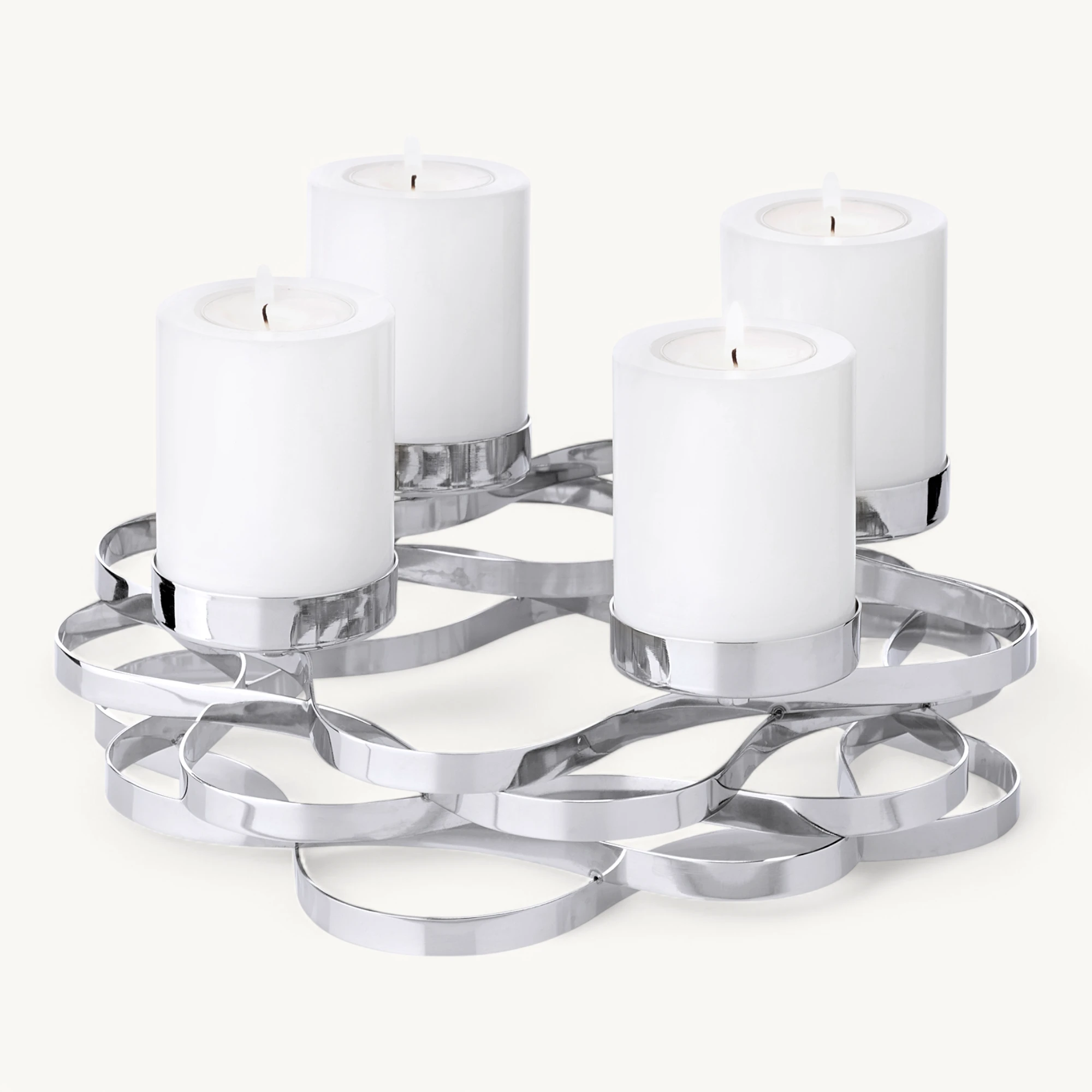 Adventskranz Alita (Ø 25 cm), silberfarben, Edelstahl vernickelt