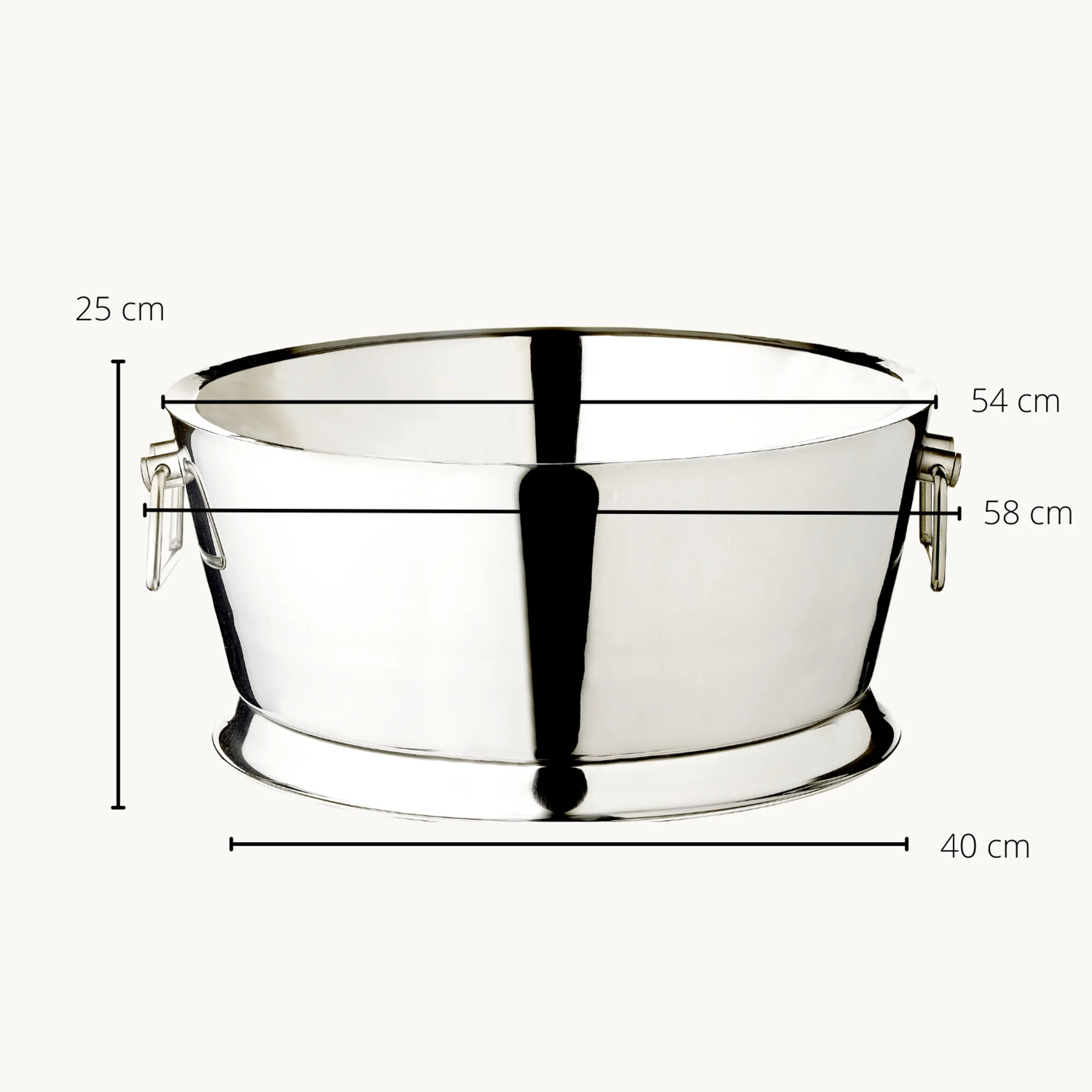 Flaschenkühler Michigan (Höhe 24 cm, Ø 53 cm), mit Griffen, Edelstahl, hochglanzpoliert Flaschenkühler Michigan (Höhe 24 cm, Ø 53 cm), mit Griffen, Edelstahl, hochglanzpoliert