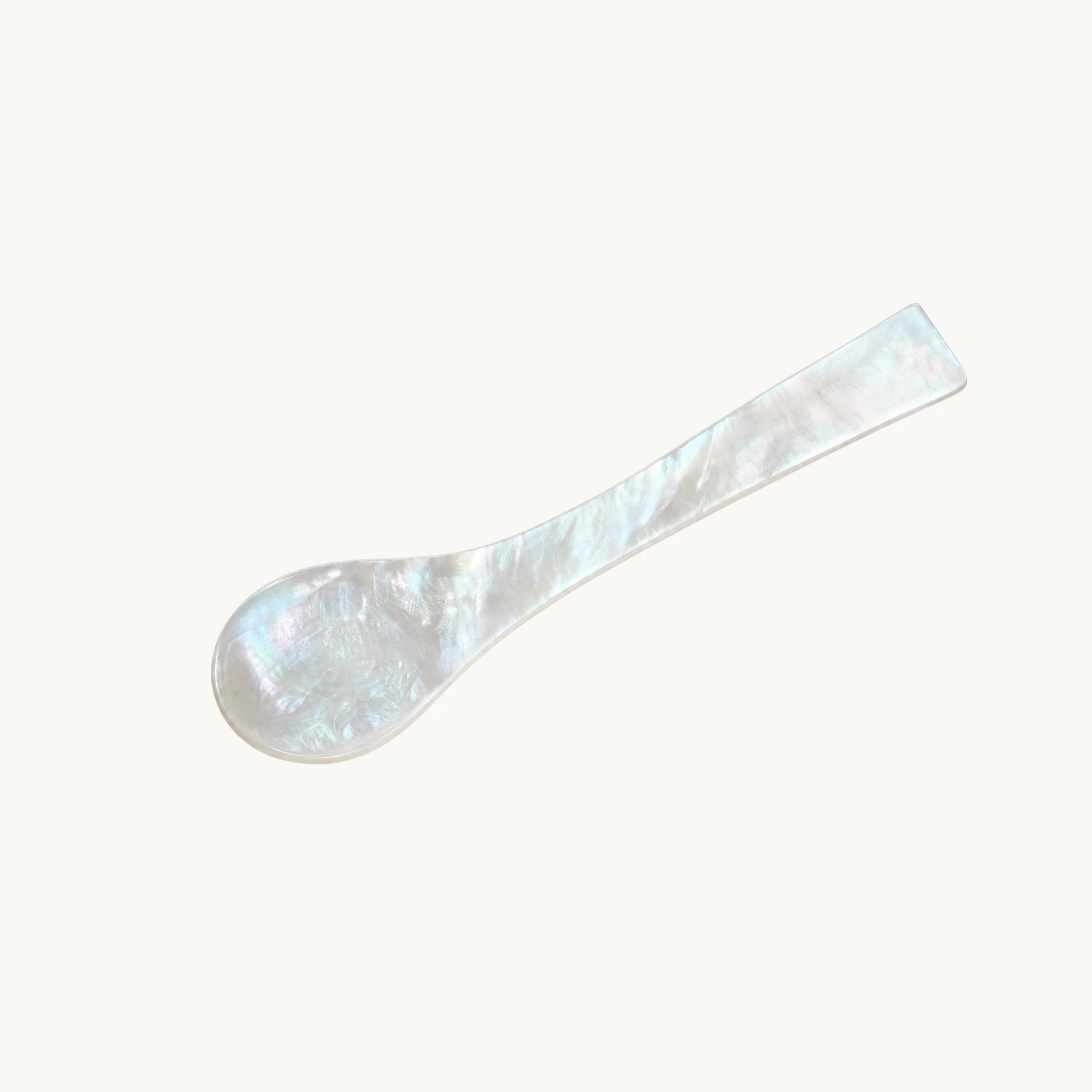 Salzlöffel Perlmutt (eckige Enden, Länge 6 cm), Handarbeit, 100% Naturprodukt, Salz- u. Zuckerlöffel