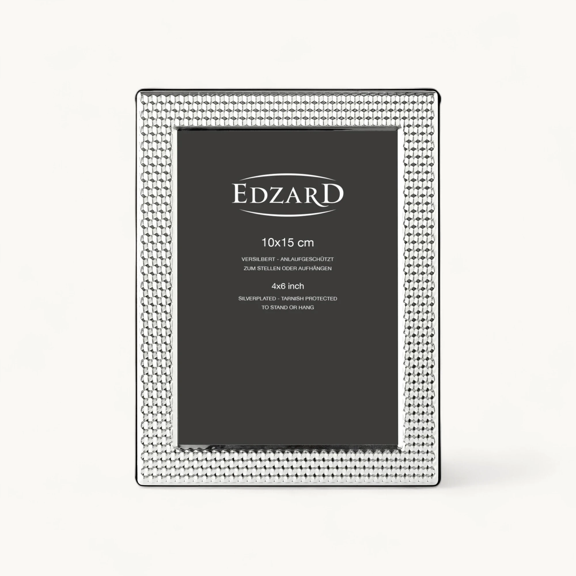 Fotorahmen Barletta 10 x 15 cm, edel versilbert, anlaufgeschützt, mit 2 Aufhängern Fotorahmen Barletta 10 x 15 cm, edel versilbert, anlaufgeschützt, mit 2 Aufhängern