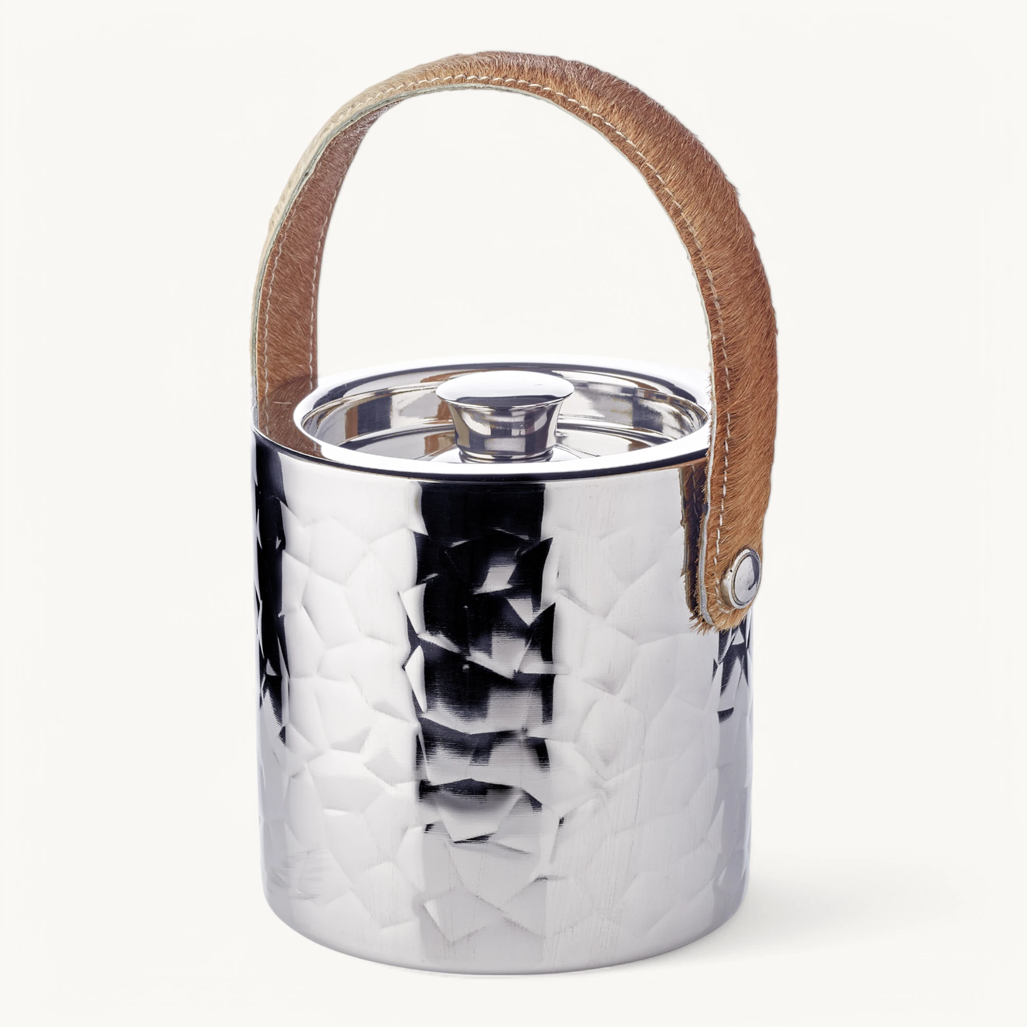 Eiseimer Capri (Höhe 17 cm), inkl. Deckel und Eiszange, gemustert, Edelstahl, hochglanzpoliert