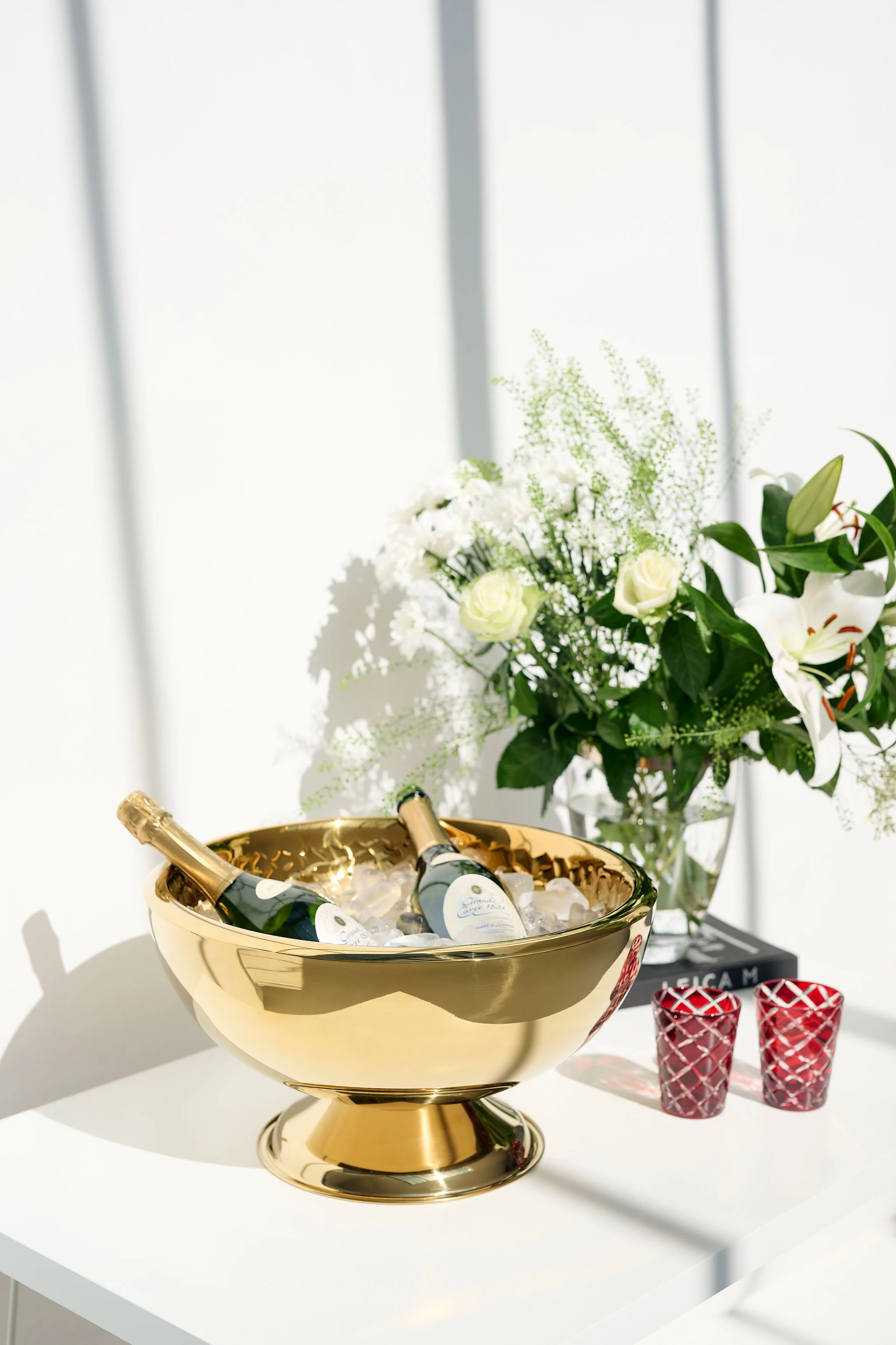 4er-Set Kristallgläser Dio (Höhe 10 cm, Füllmenge 230 ml), rubinrot, handgeschliffenes Glas