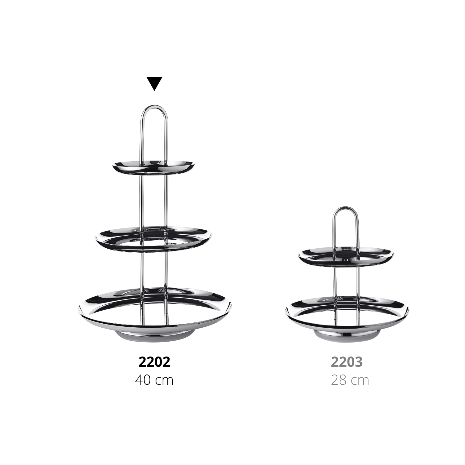 Etagere Apus (Höhe 40 cm, 3-stöckig), Edelstahl hochglanzpoliert