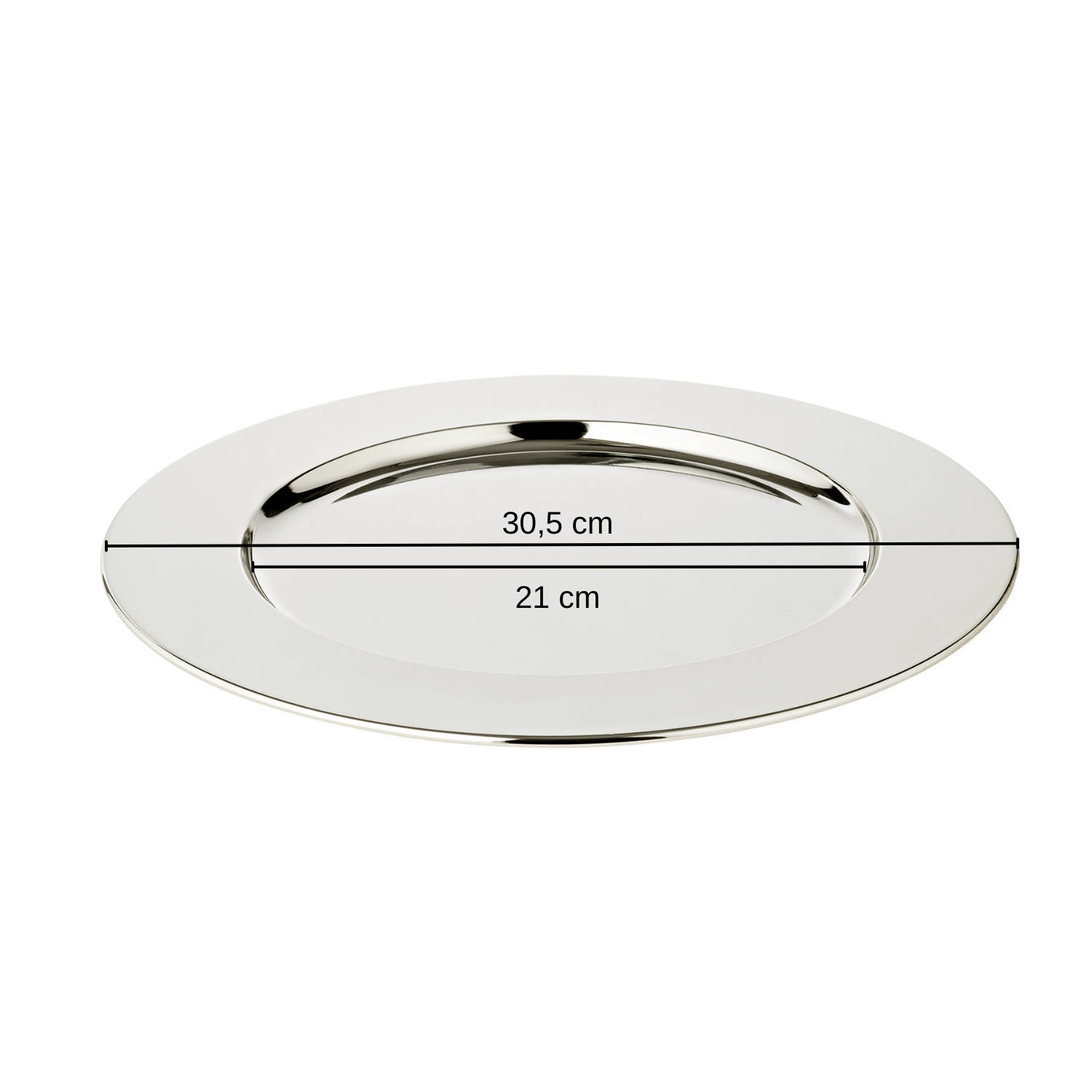 Platzteller Carla (Ø 30 cm), rund, versilbert