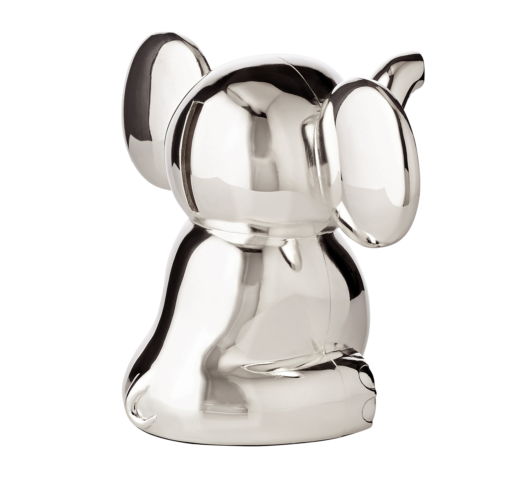 2. Wahl Spardose Sparbüchse Elefant, Höhe 11 cm, edel versilbert, anlaufgeschützt