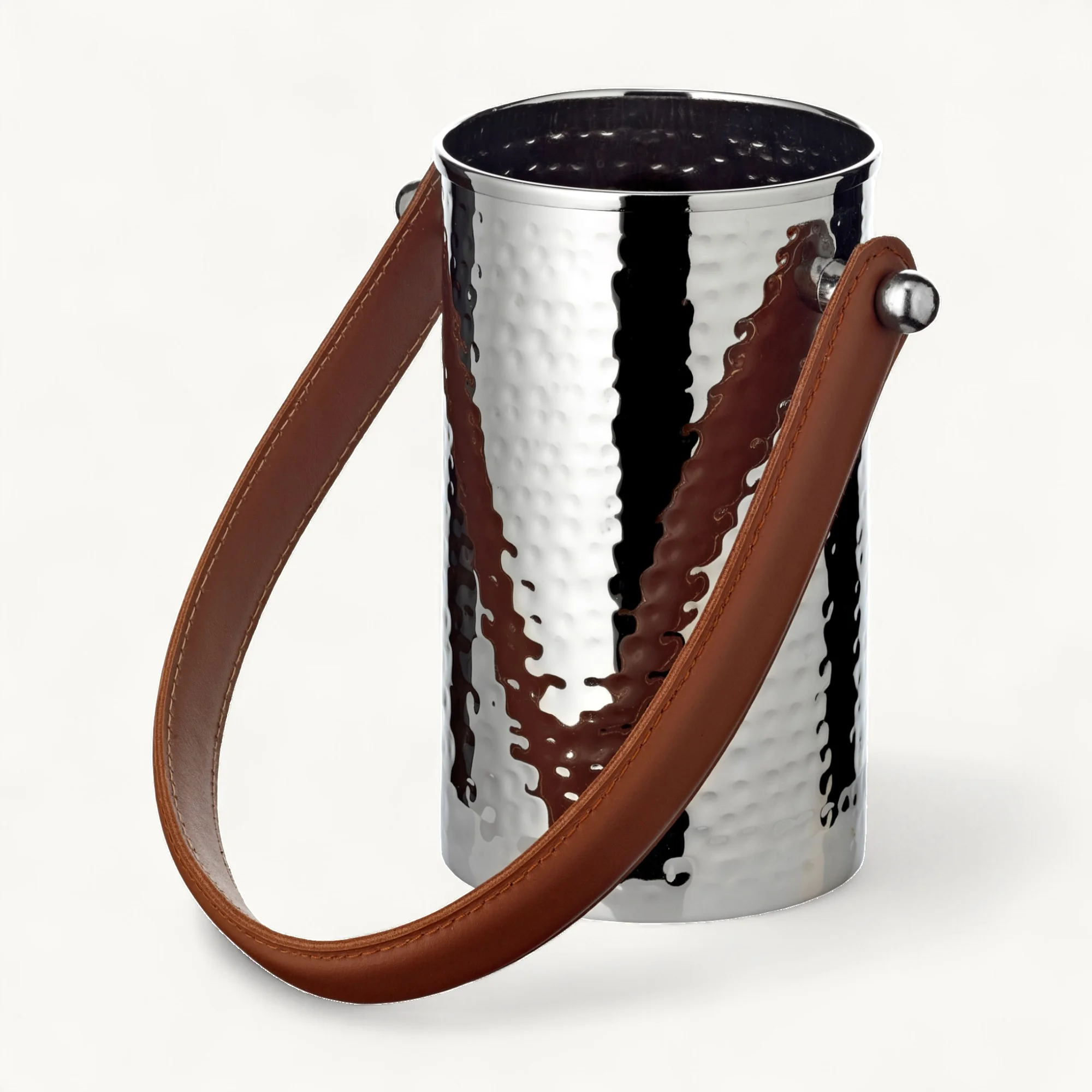 Flaschenkühler Gavin (H 18,5 cm, Ø 11 cm), gehämmert, Edelstahl, vernickelt