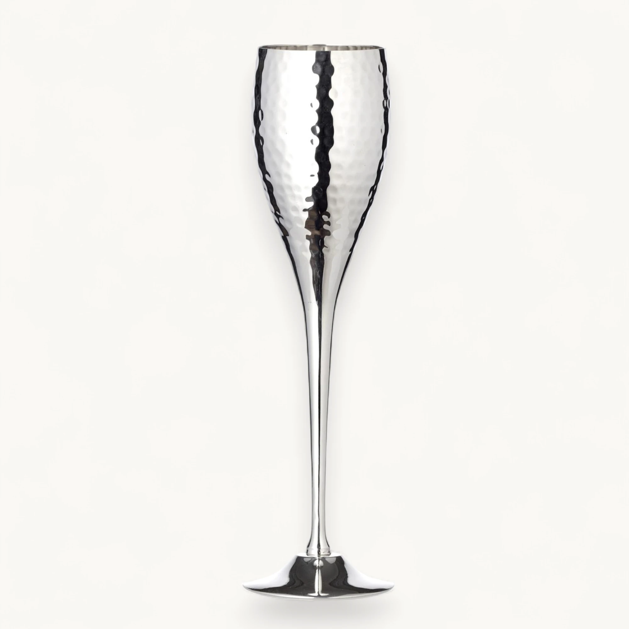 2er-Set Sektkelch Dodo (Höhe 23 cm, Füllmenge 200 ml), gehämmert, edel versilbert