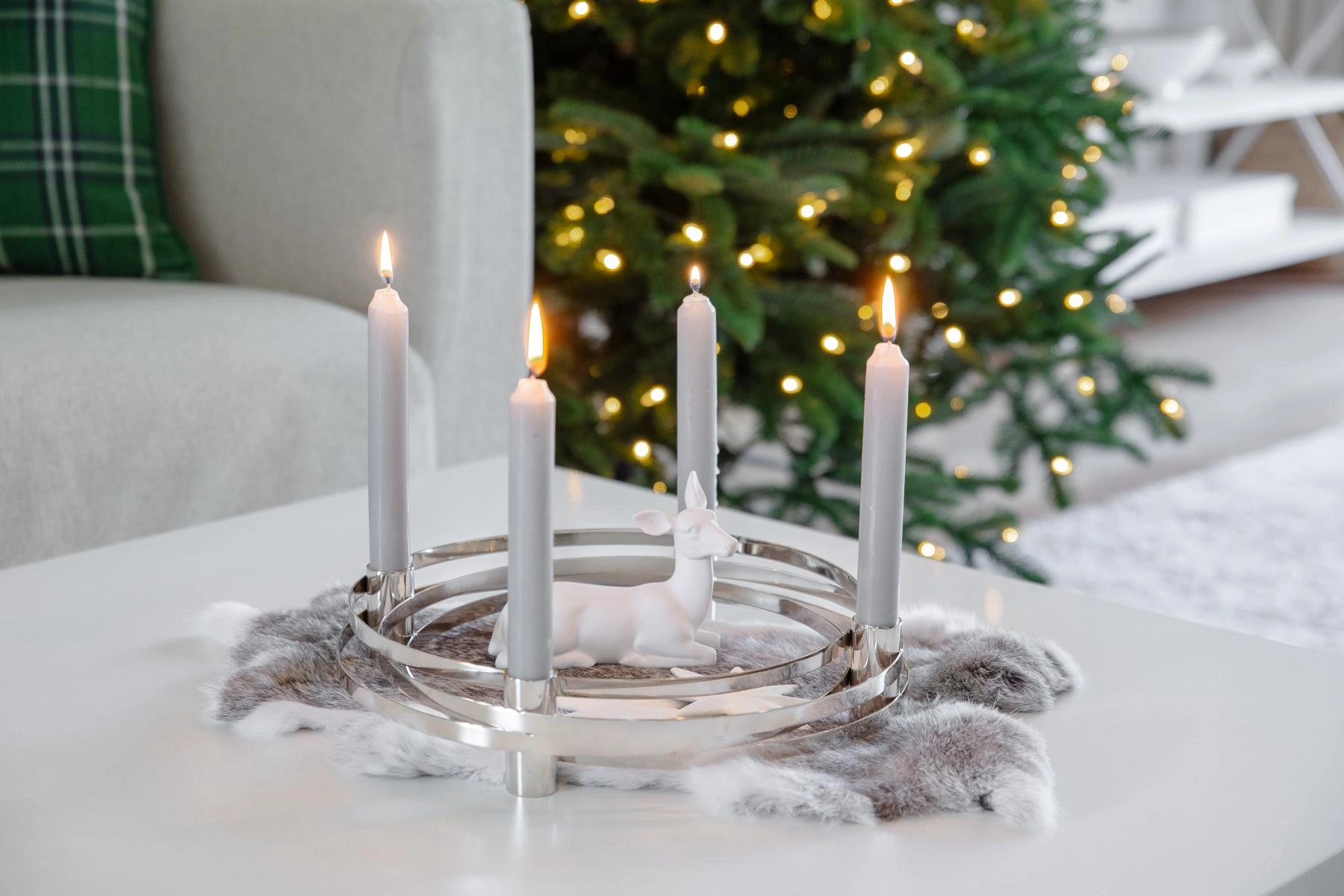 2. Wahl Adventskranz Avia (ø 29 cm), Edelstahl hochglanzpoliert, silberfarben